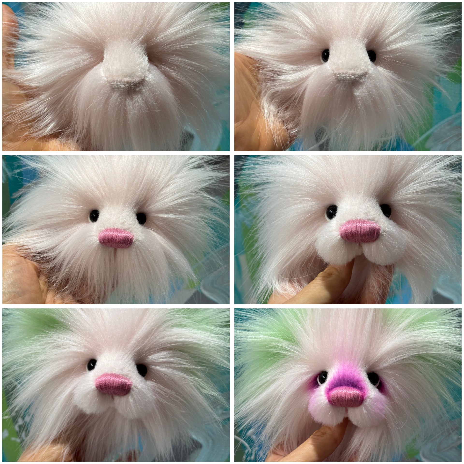 KITS - 9" Lichen Rosefluff faux fur teddy kit