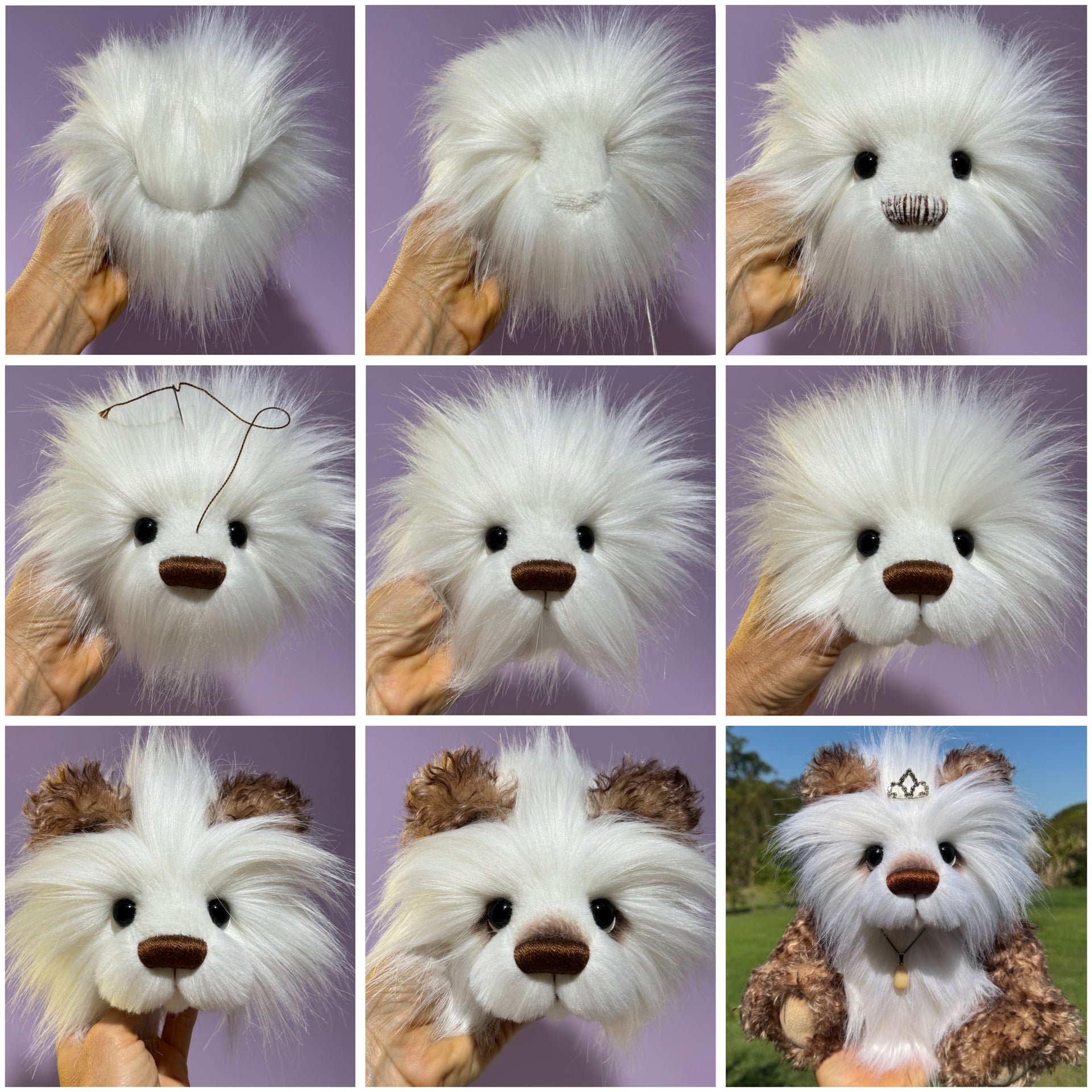 KITS - 12" Bellflower Mello Mohair and Faux Fur Bear