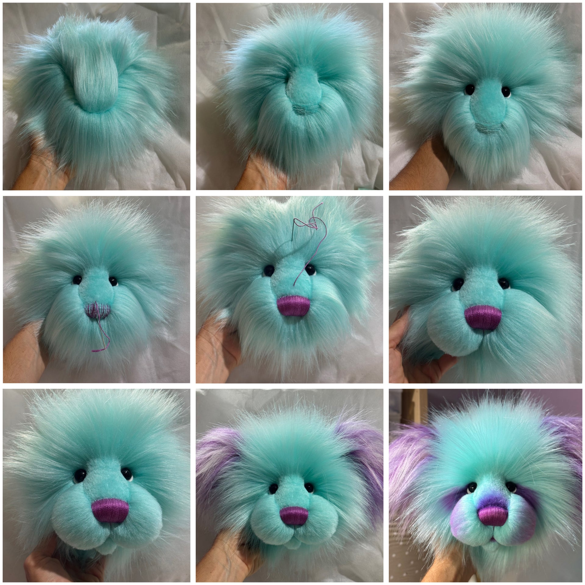 KIT - 17" Moonjewel Dove faux fur bear