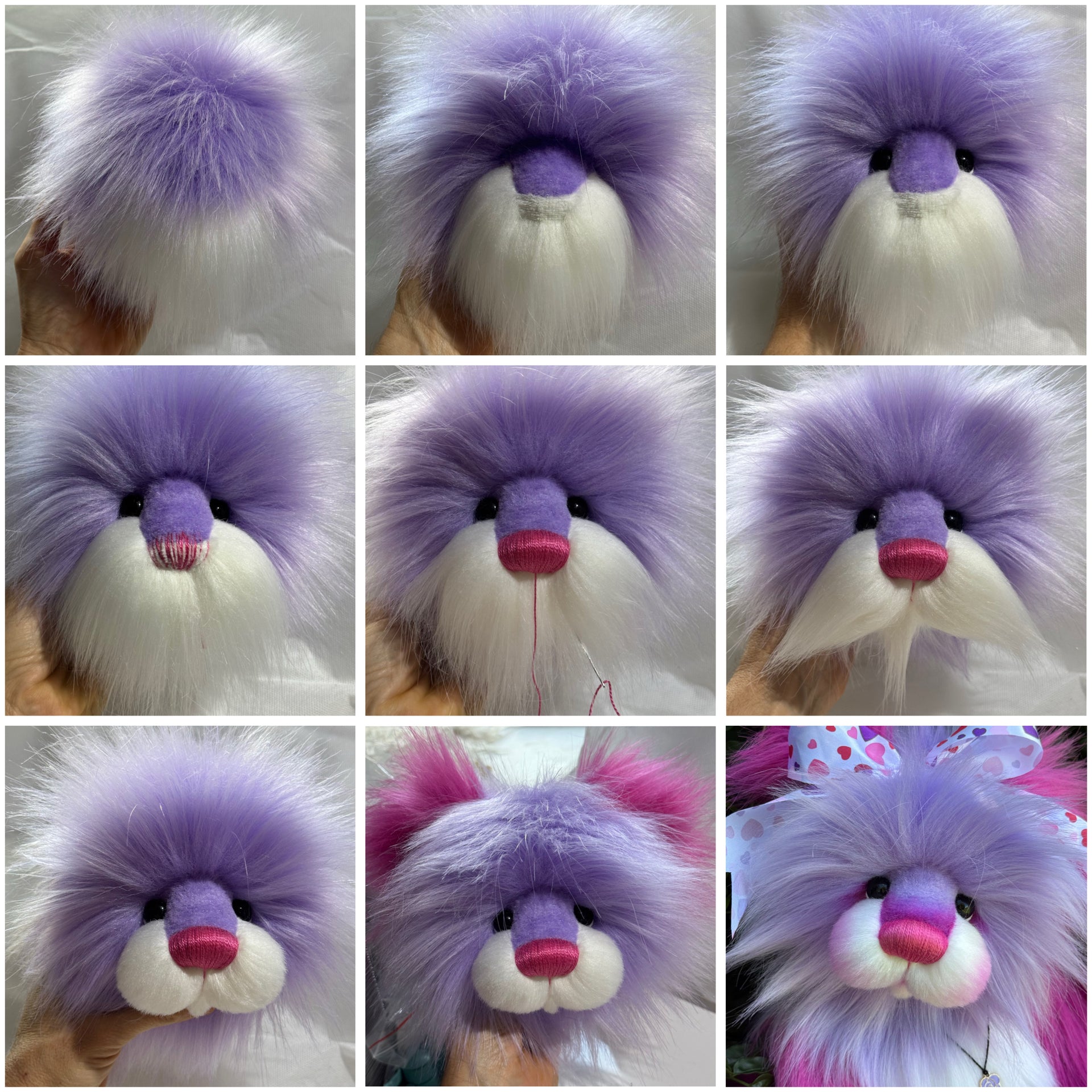 KITS - 14.5" Flutter-Rose faux fur bear
