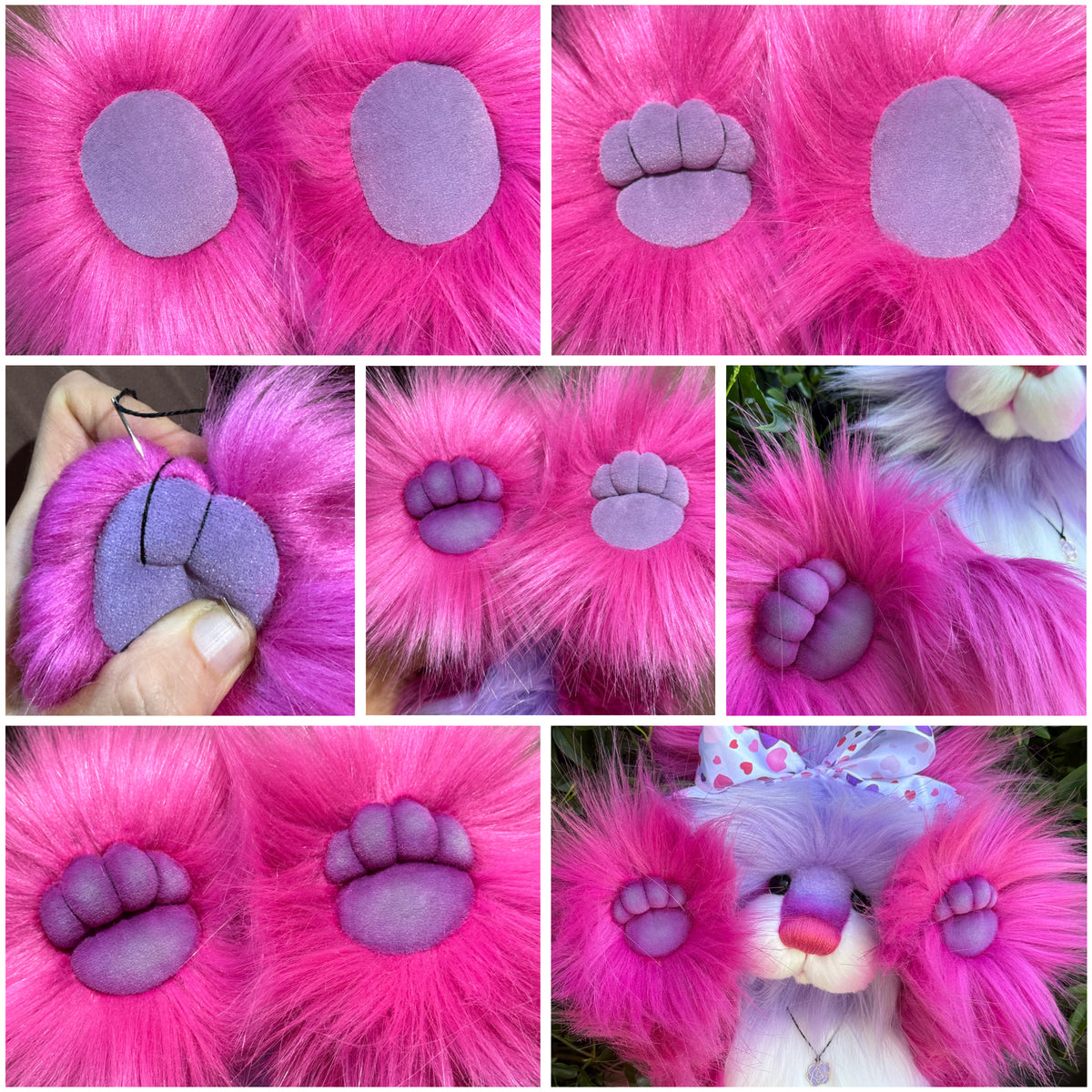 KITS - 14.5" Flutter-Rose faux fur bear