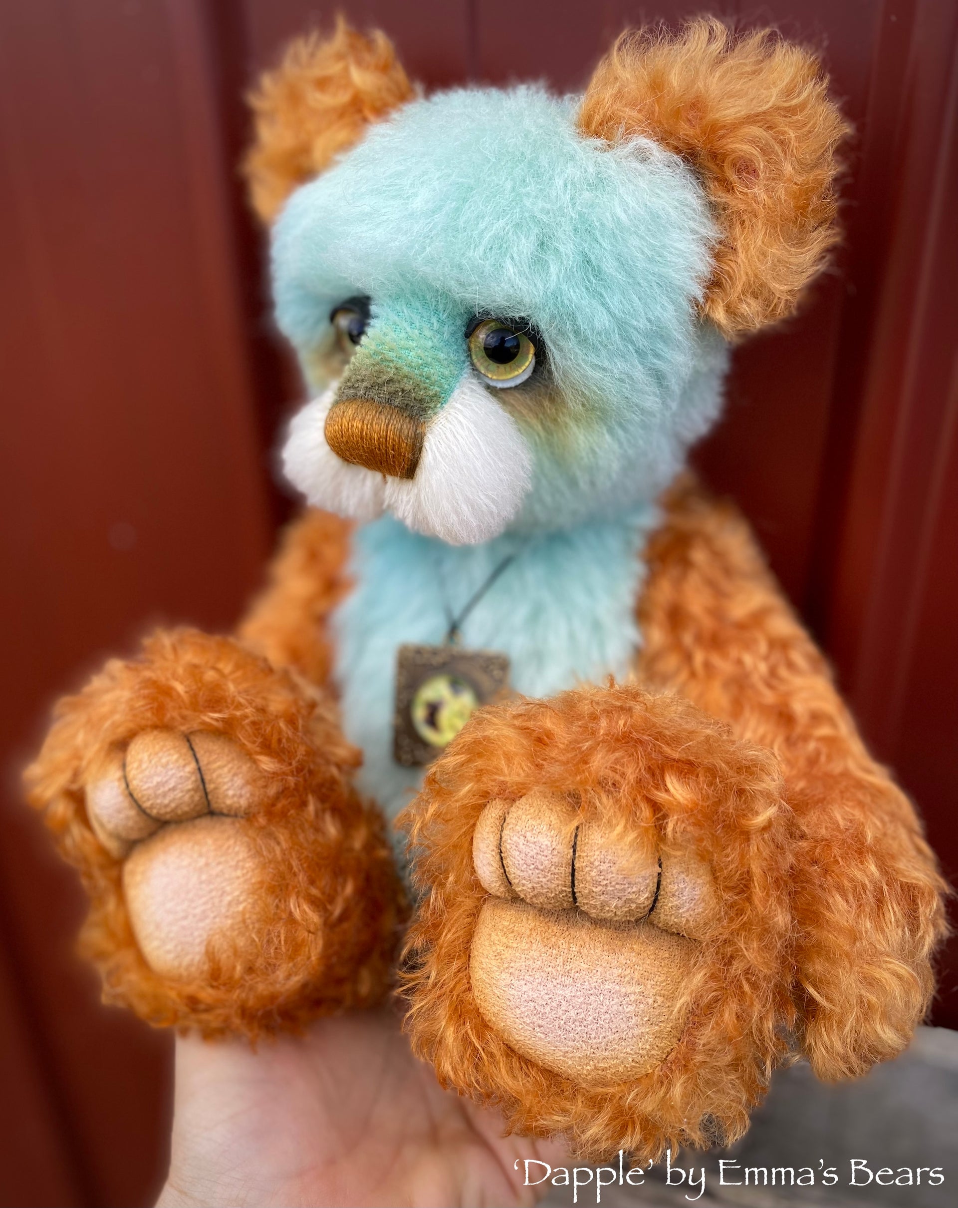 Dapple - 14" Hand-dyed alpaca and kid mohair artist bear by Emma's Bears - OOAK