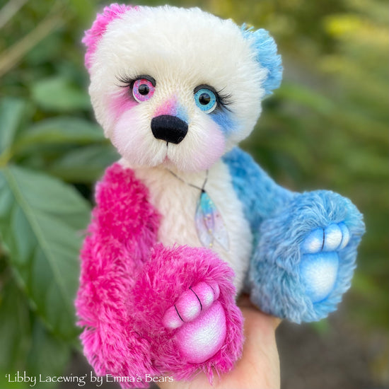 Libby Lacewing - 13" Hand-dyed mohair and alpaca artist bear by Emma's Bears - OOAK