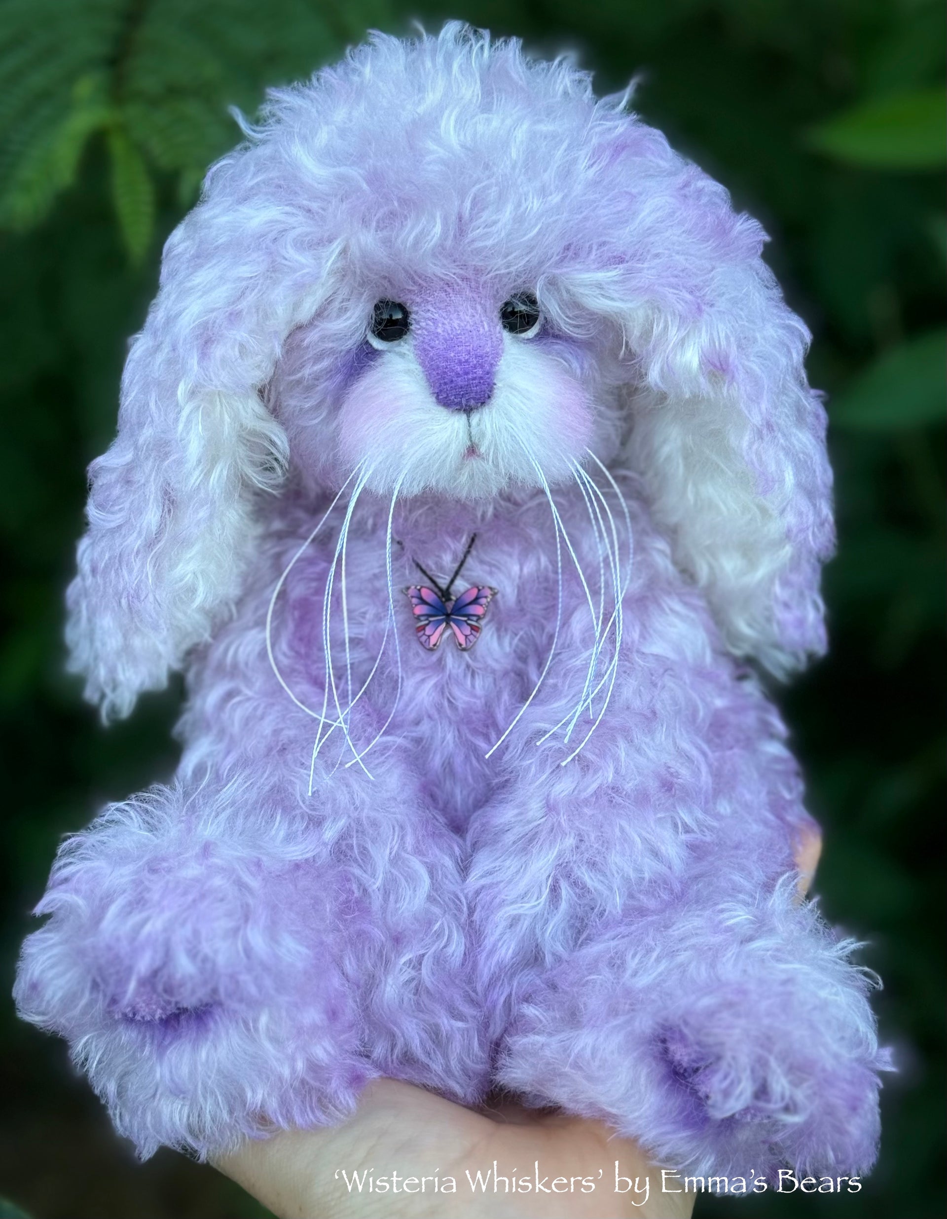 Wisteria Whiskers - 12" Hand-Dyed Kid Mohair EASTER Bunny by Emma's Bears - OOAK