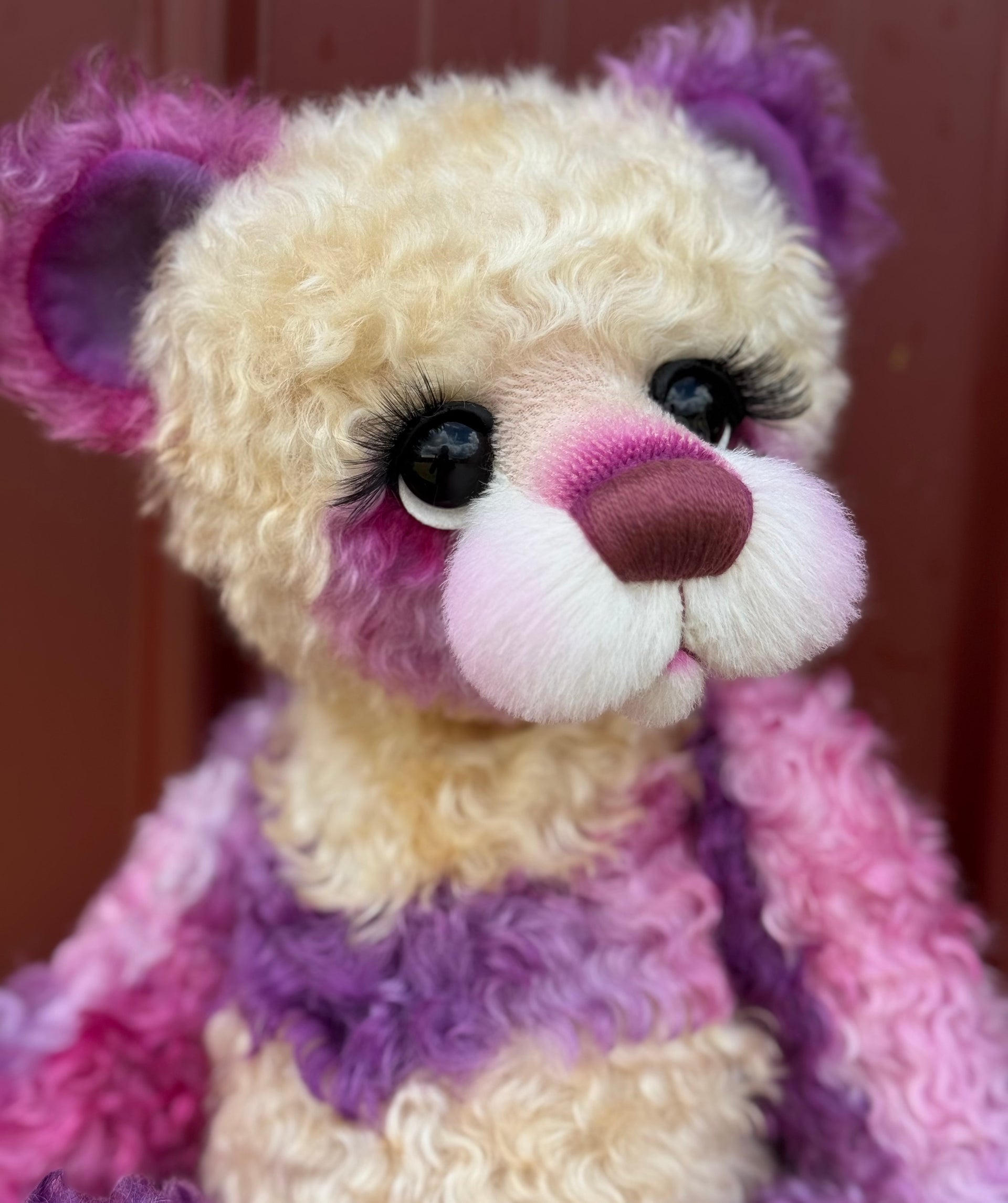 Cynthia Plumwing - 18" Hand-dyed Supercurls Mohair Artist Bear by Emma's Bears - OOAK