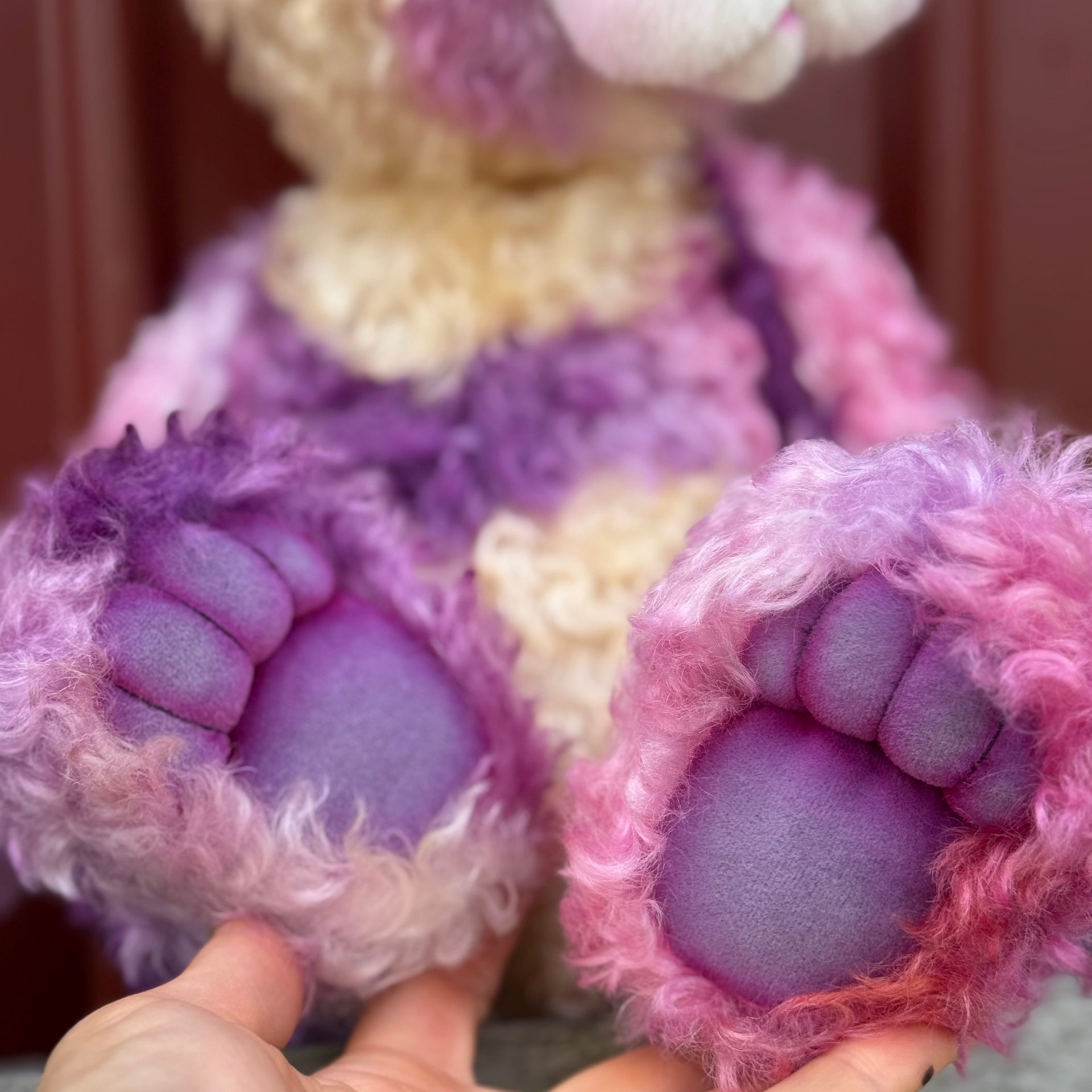 Cynthia Plumwing - 18" Hand-dyed Supercurls Mohair Artist Bear by Emma's Bears - OOAK
