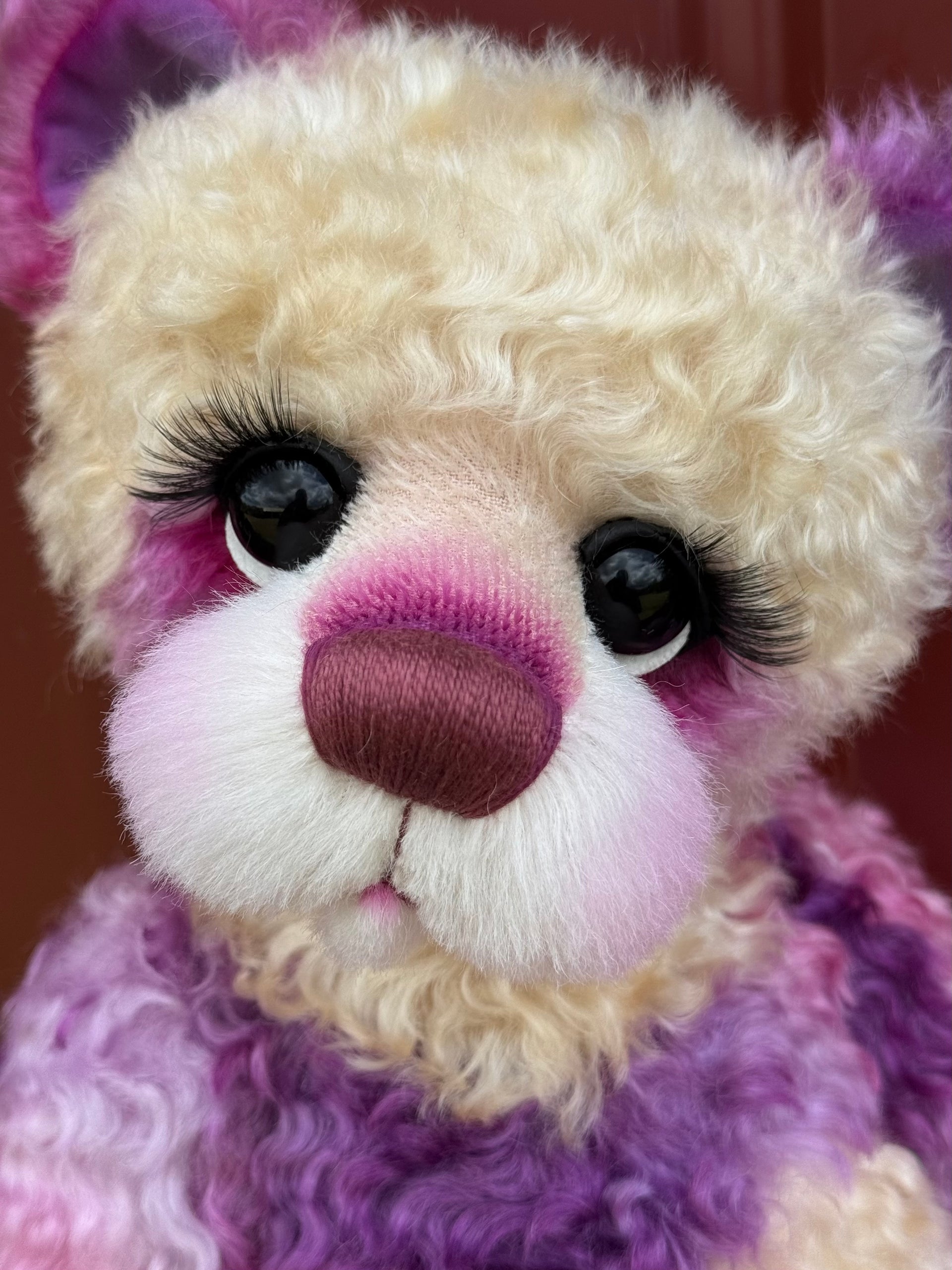 Cynthia Plumwing - 18" Hand-dyed Supercurls Mohair Artist Bear by Emma's Bears - OOAK