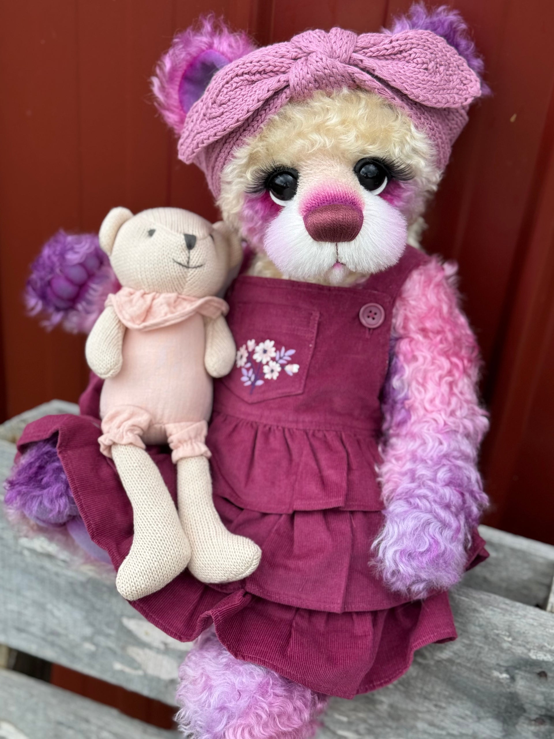 Cynthia Plumwing - 18" Hand-dyed Supercurls Mohair Artist Bear by Emma's Bears - OOAK