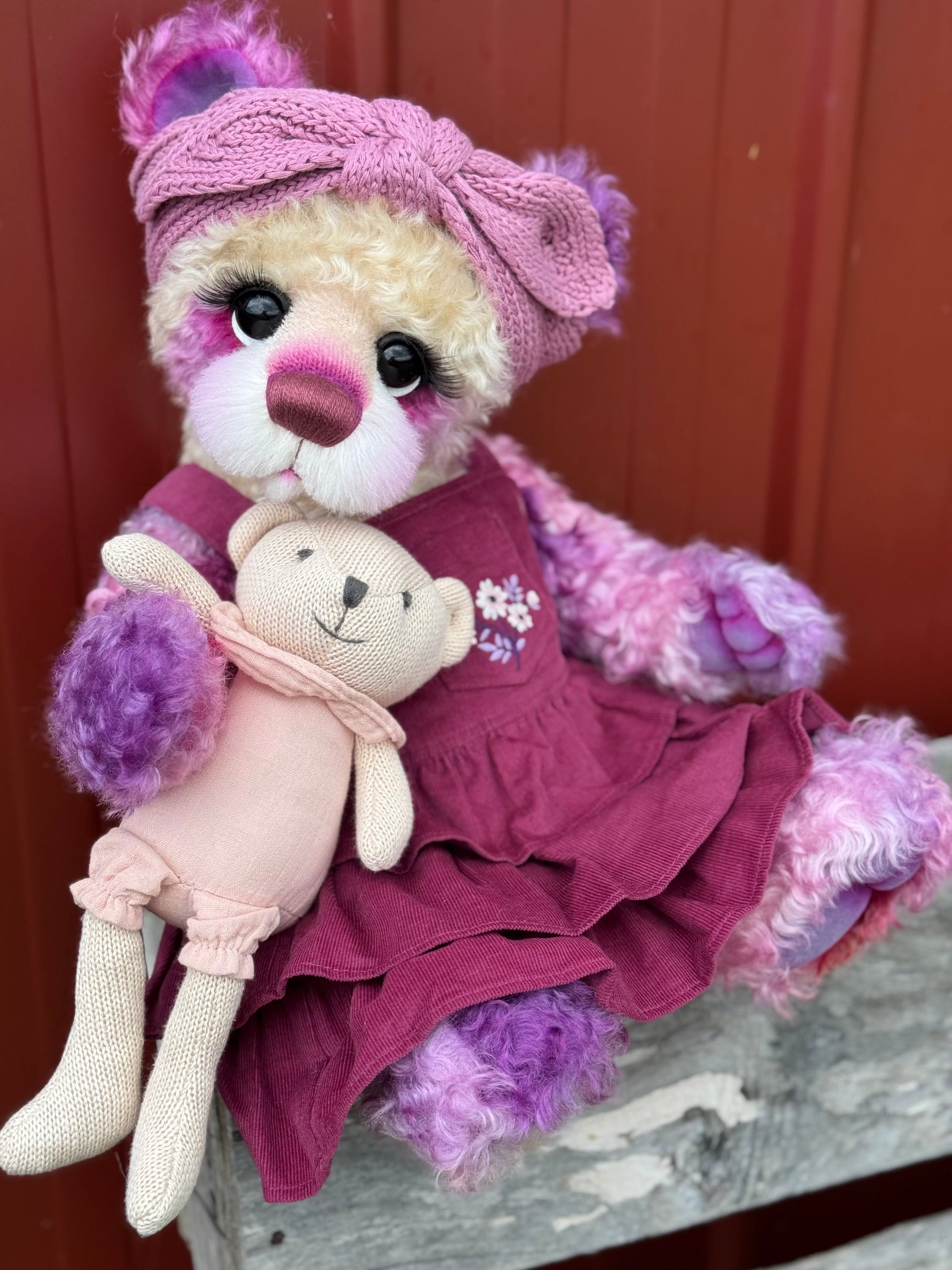 Cynthia Plumwing - 18" Hand-dyed Supercurls Mohair Artist Bear by Emma's Bears - OOAK