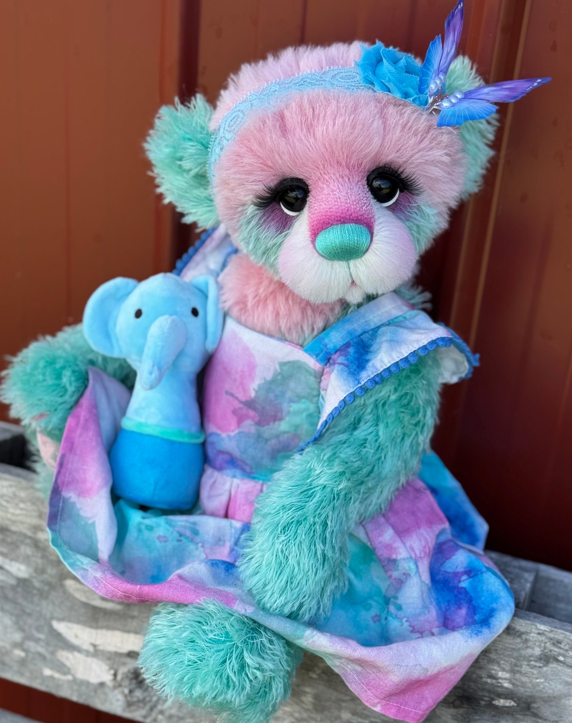 Prudence Daysong - 18" Hand-dyed Alpaca and Mohair Artist Bear by Emma's Bears - OOAK