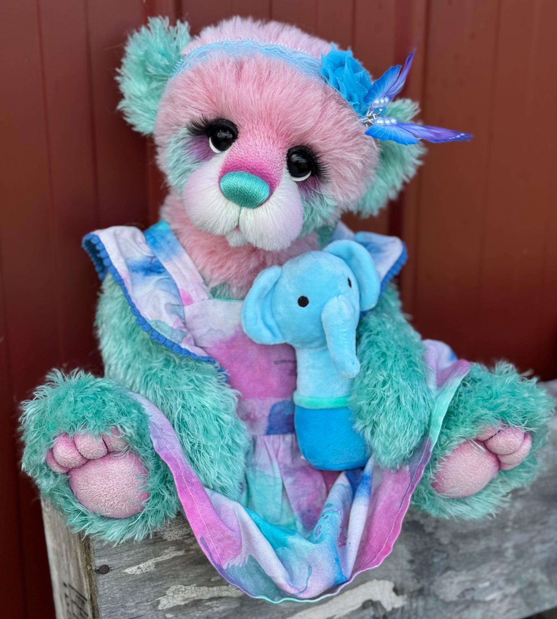 Prudence Daysong - 18" Hand-dyed Alpaca and Mohair Artist Bear by Emma's Bears - OOAK