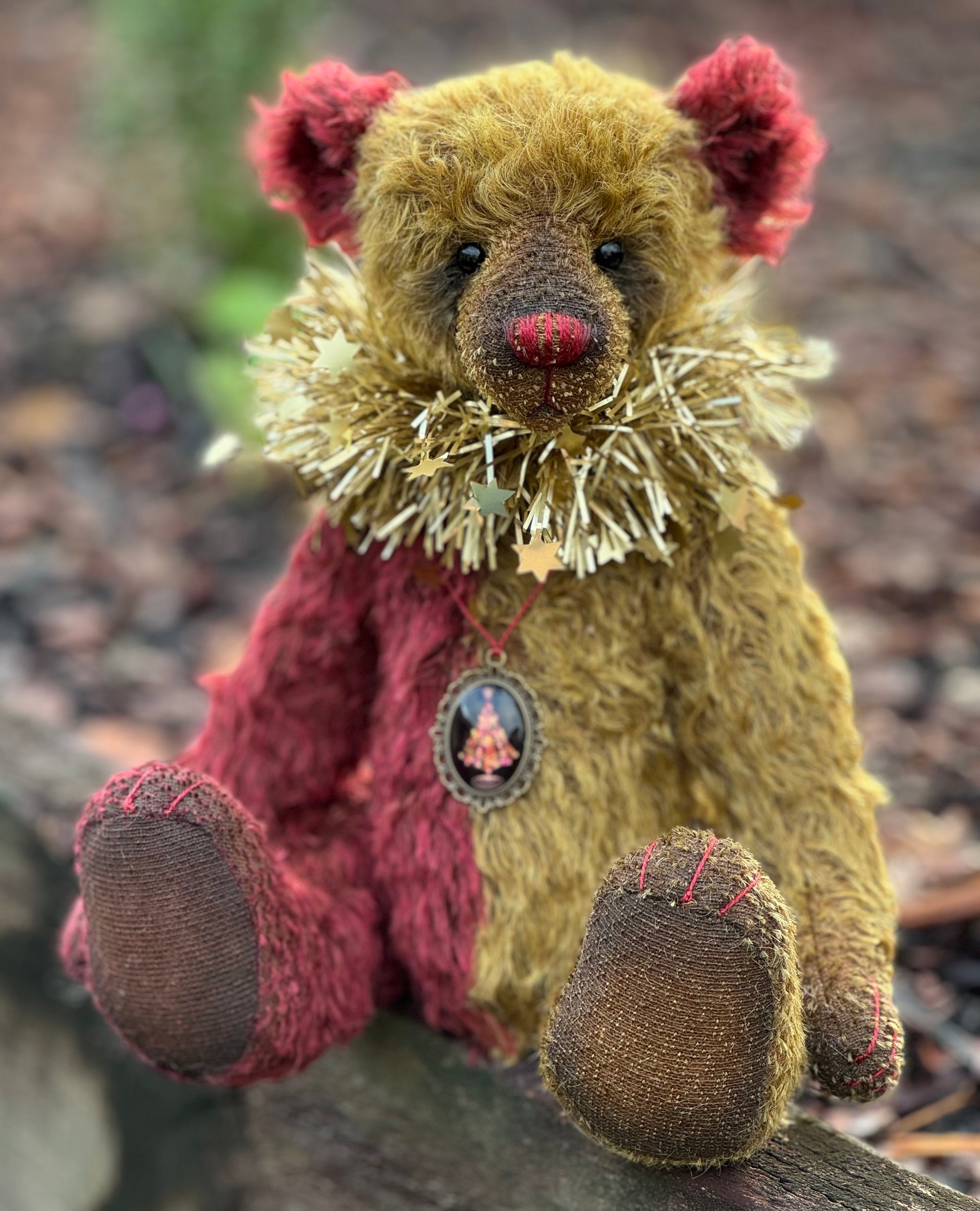 Clement - 12" Traditional mohair Christmas bear by Emma's Bears - OOAK