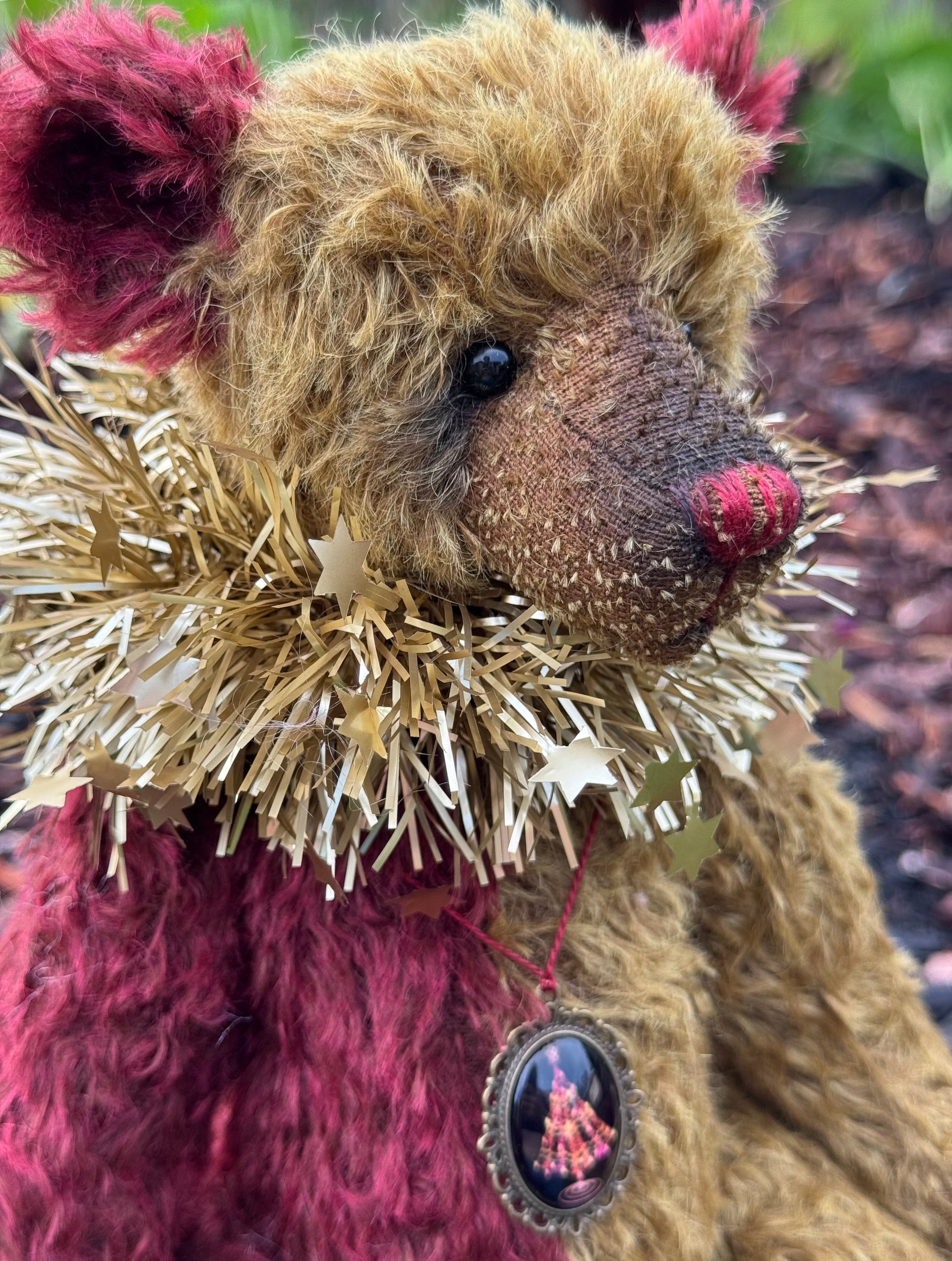 Clement - 12" Traditional mohair Christmas bear by Emma's Bears - OOAK