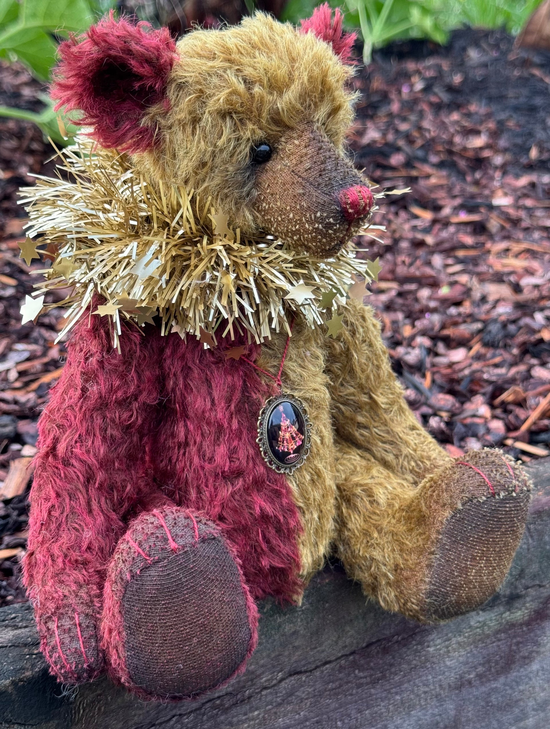 Clement - 12" Traditional mohair Christmas bear by Emma's Bears - OOAK