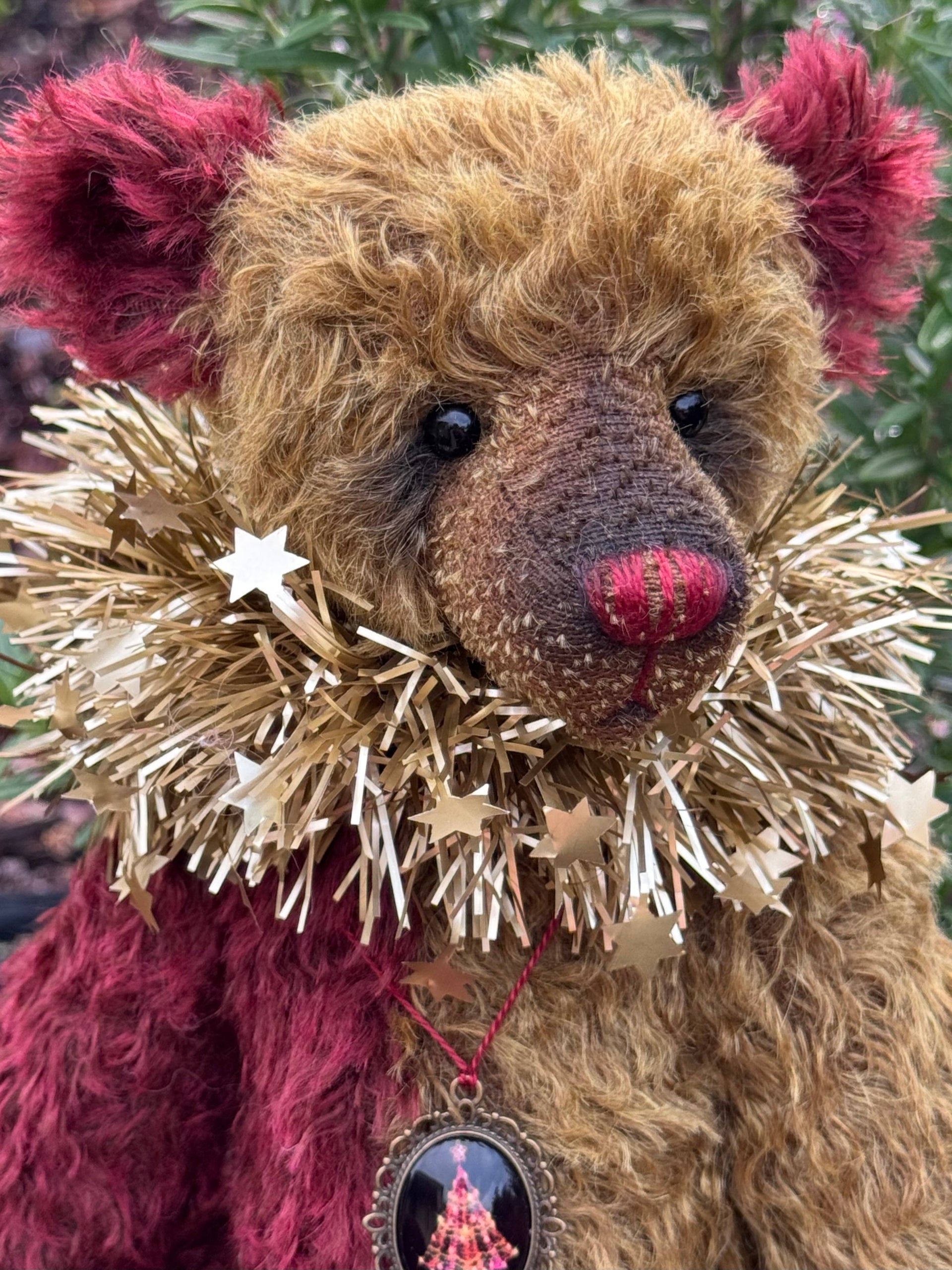 Clement - 12" Traditional mohair Christmas bear by Emma's Bears - OOAK