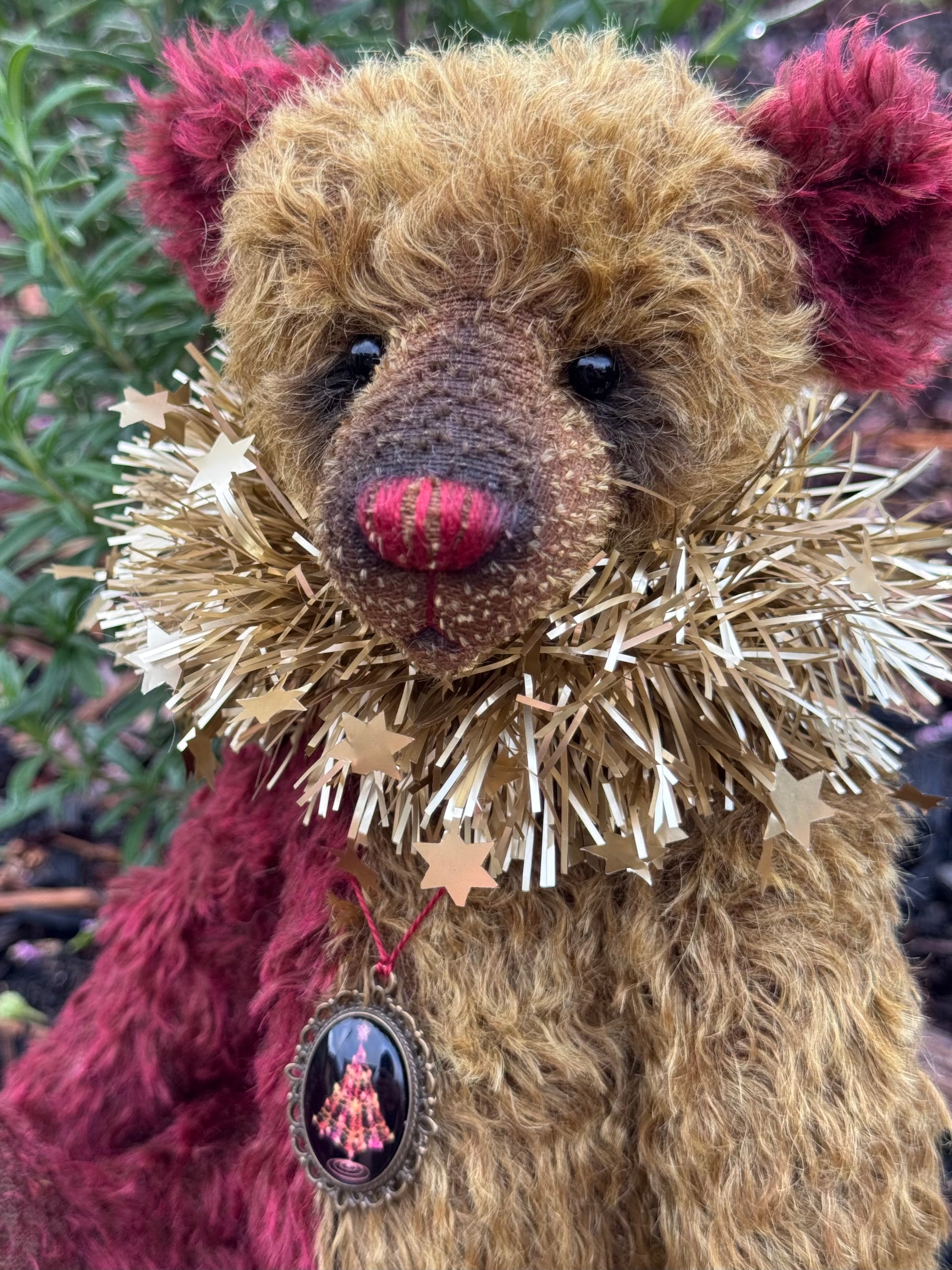 Clement - 12" Traditional mohair Christmas bear by Emma's Bears - OOAK