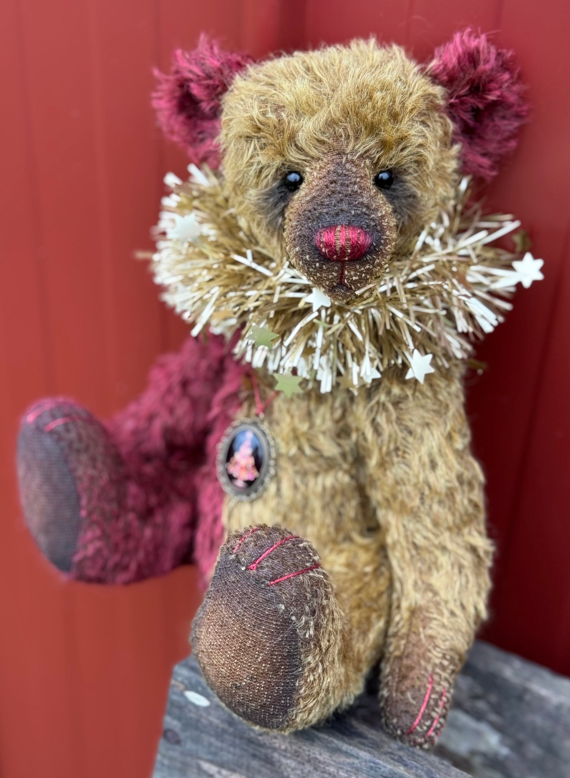 Clement - 12" Traditional mohair Christmas bear by Emma's Bears - OOAK
