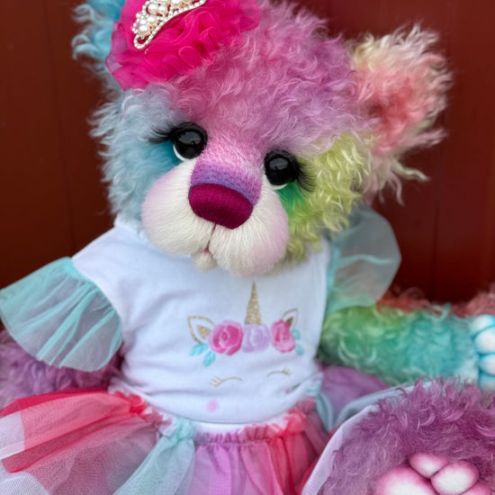 Fenella Figbutton - 18" Hand-dyed Curlylocks Mohair Artist Bear by Emma's Bears - OOAK