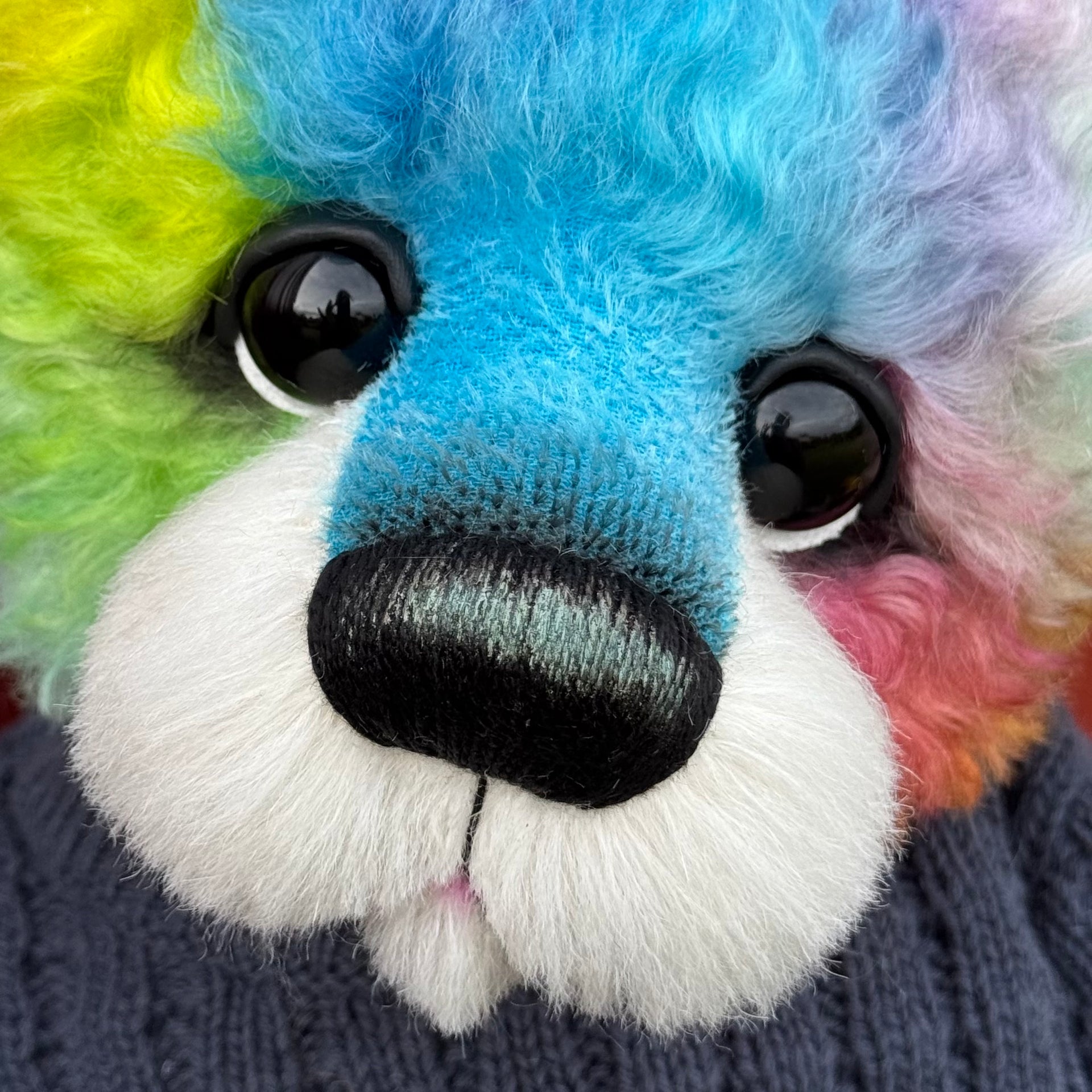 Winston Shimmerwink - 18" Hand-dyed Rainbow Super Curls Mohair Artist Bear by Emma's Bears - OOAK