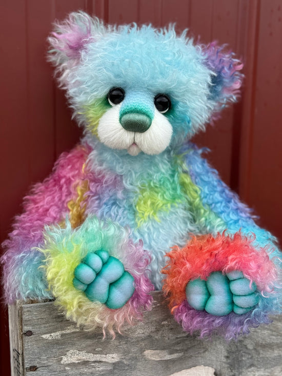Georgie Jellybite - 19" Hand-dyed Curlylocks Mohair Artist Bear by Emma's Bears - OOAK
