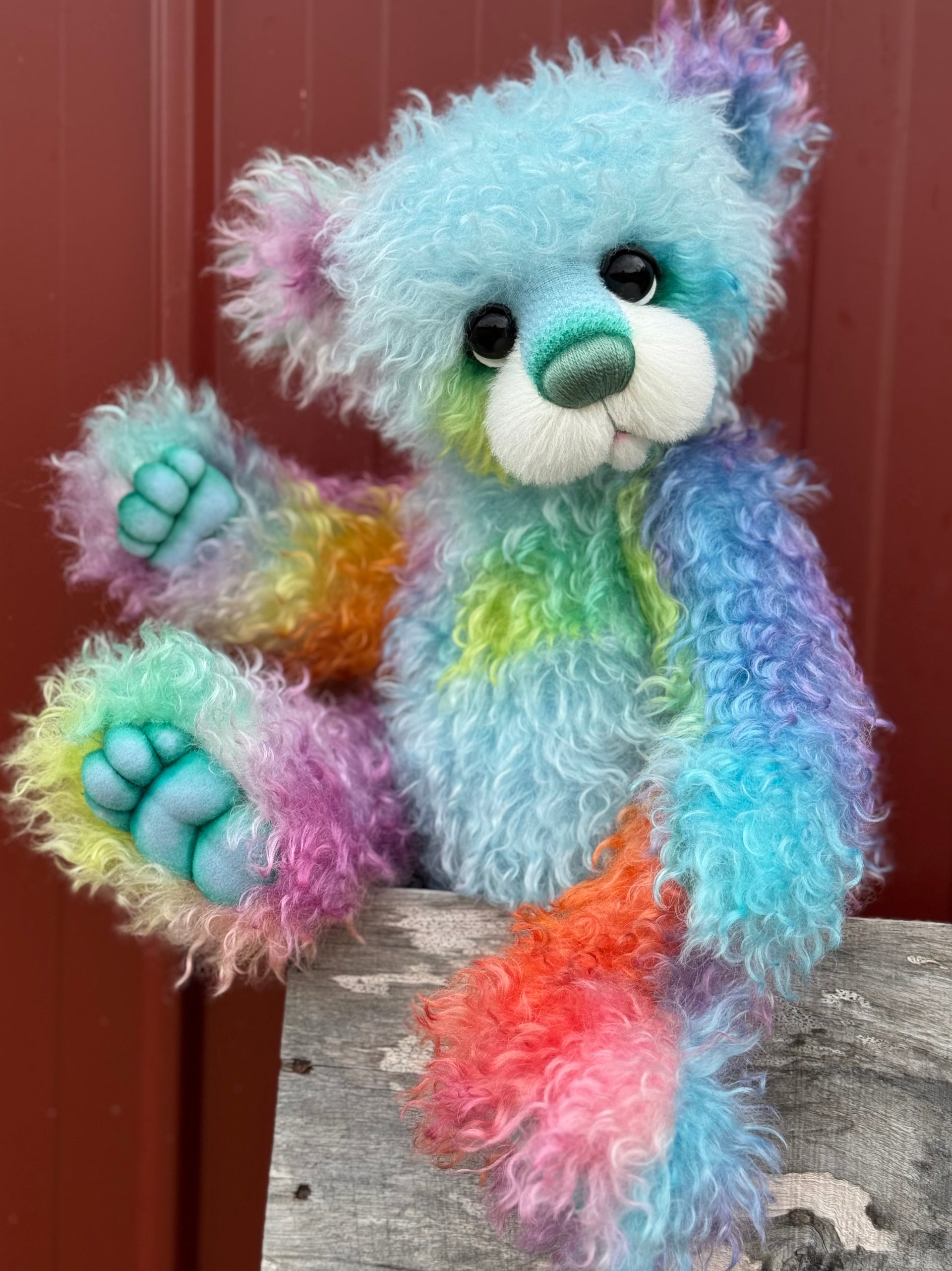Georgie Jellybite - 19" Hand-dyed Curlylocks Mohair Artist Bear by Emma's Bears - OOAK