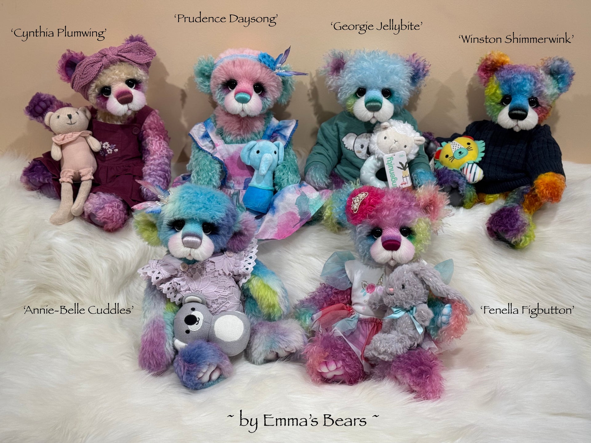 Fenella Figbutton - 18" Hand-dyed Curlylocks Mohair Artist Bear by Emma's Bears - OOAK