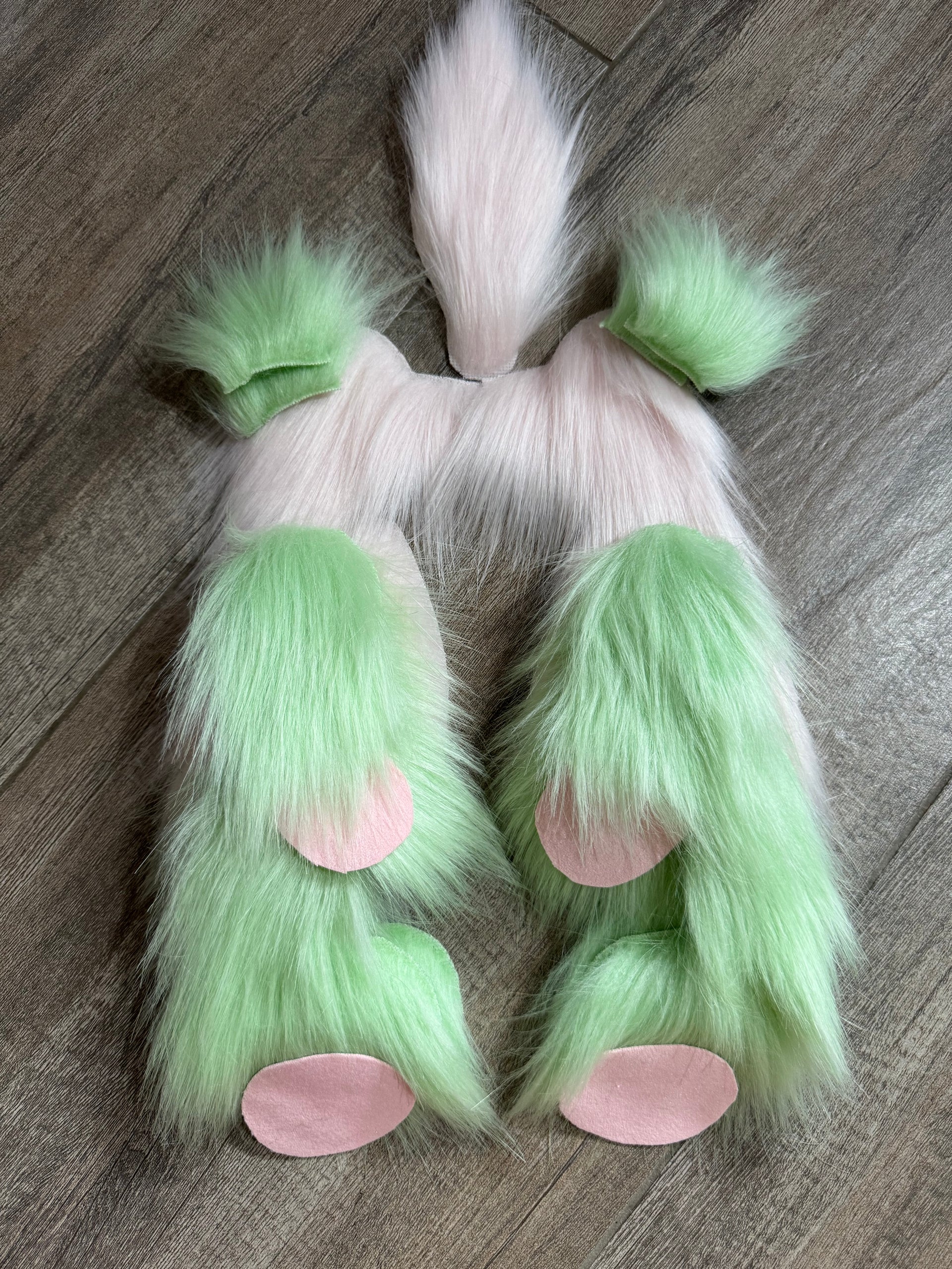 KITS - 9" Lichen Rosefluff faux fur teddy kit