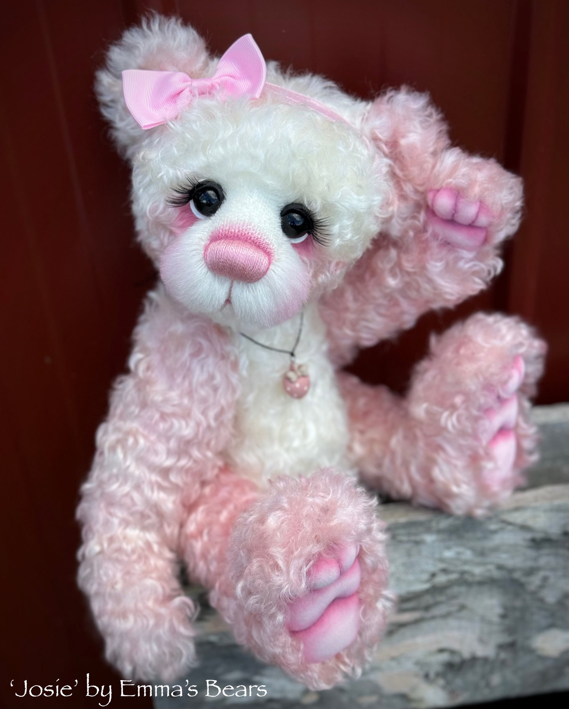 Josie - 16" Hand-dyed Supercurls Mohair Artist Bear by Emmas Bears - OOAK