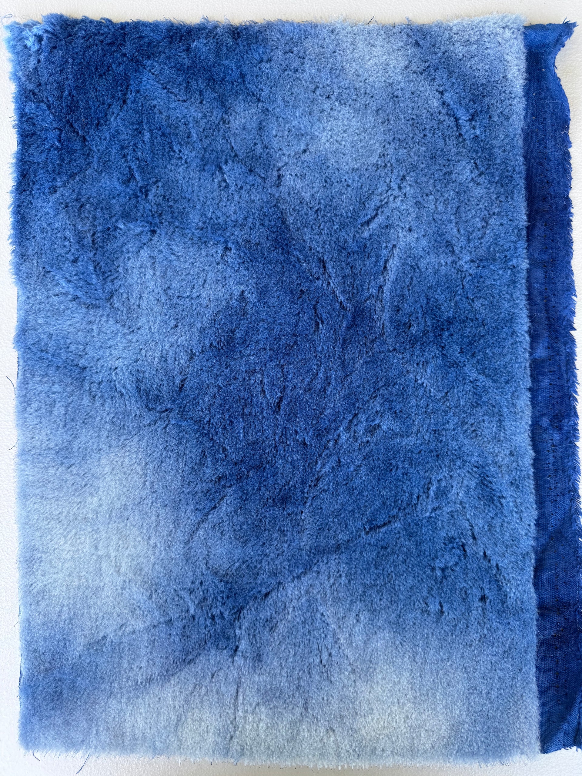 10mm Alpaca  - Hand Dyed Denim Batik - Fat 1/8m  - DEC003