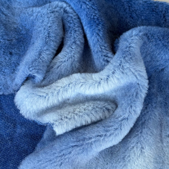 10mm Alpaca  - Hand Dyed Denim Batik - Fat 1/8m  - DEC003