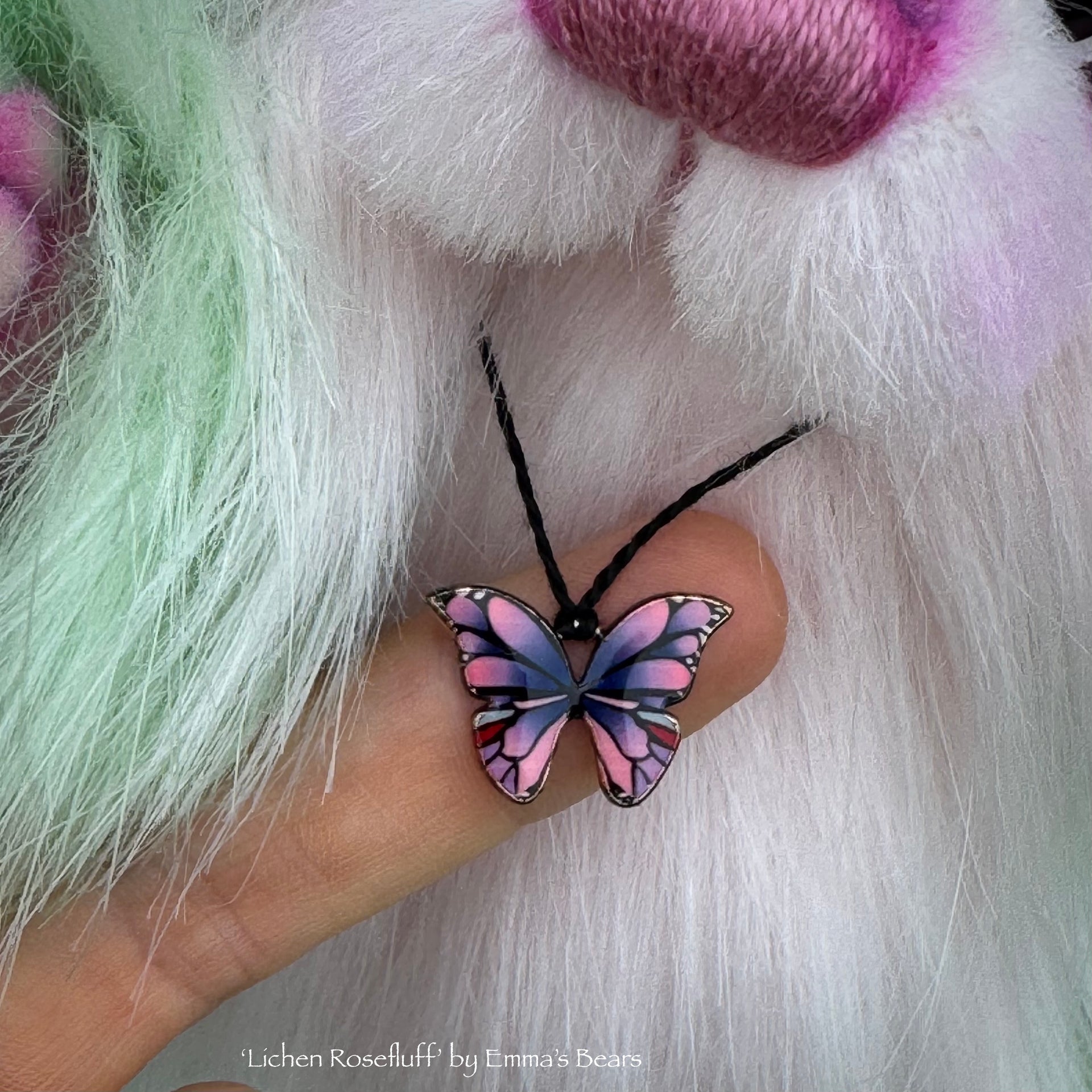 Lichen Rosefluff - 9" faux fur Artist Bear by Emma's Bears - OOAK
