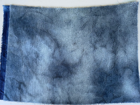 10mm Alpaca  - Hand Dyed Blue Steel Batik - Fat 1/4m  - DEC018