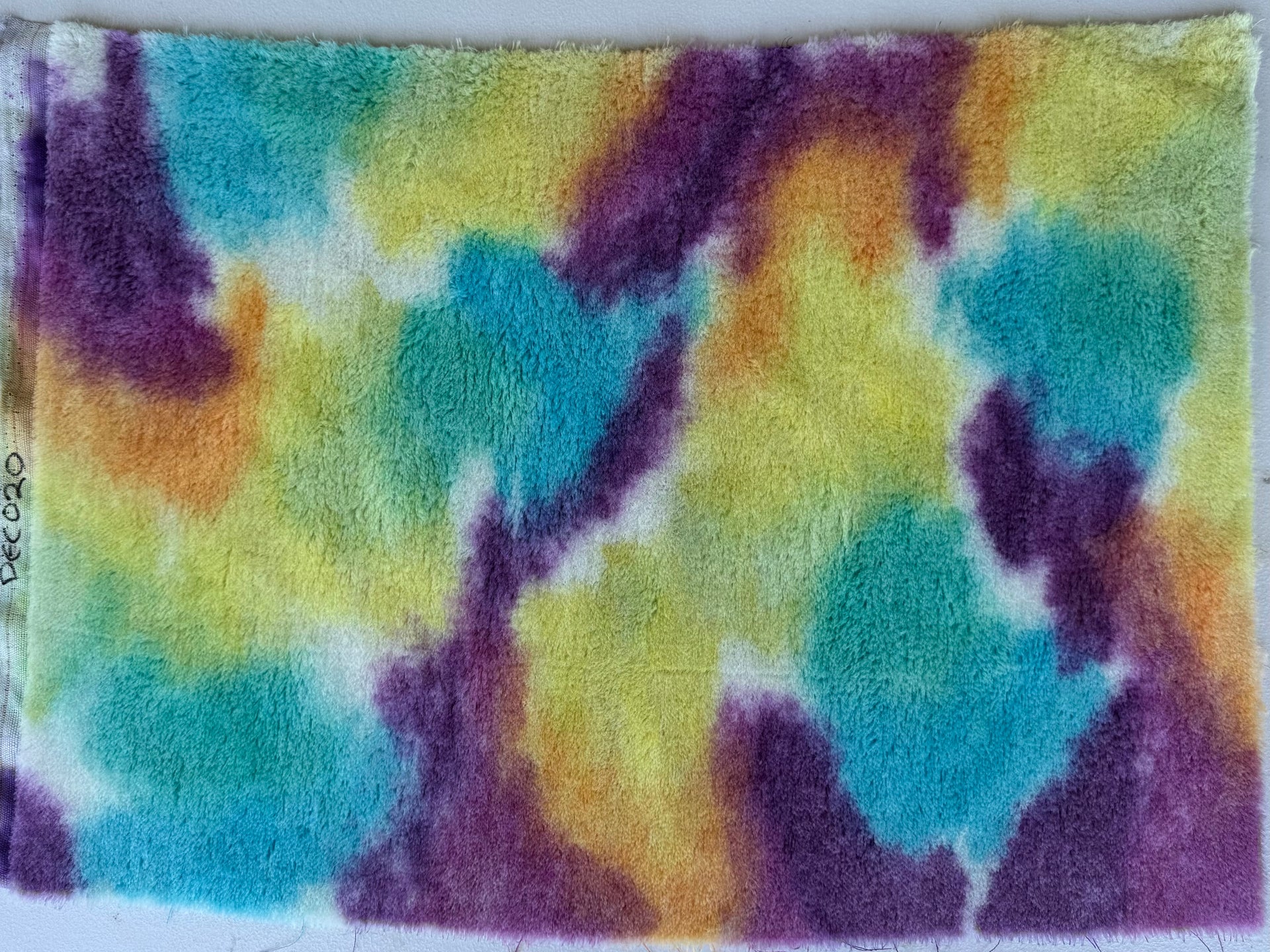 10mm Alpaca  - Hand Dyed Pastel Rainbow Clouds - Fat 1/4m  - DEC020