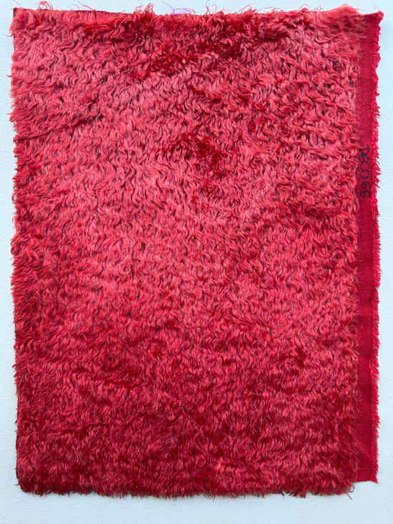 Crimped Mohair/Viscose - Hand Dyed Scarlet - Fat 1/8m - DEC065