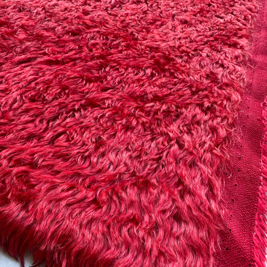 Crimped Mohair/Viscose - Hand Dyed Scarlet - Fat 1/8m - DEC065