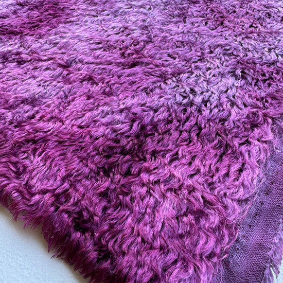 Crimped Mohair/Viscose - Hand Dyed Plum Batik - Fat 1/4m - DEC074