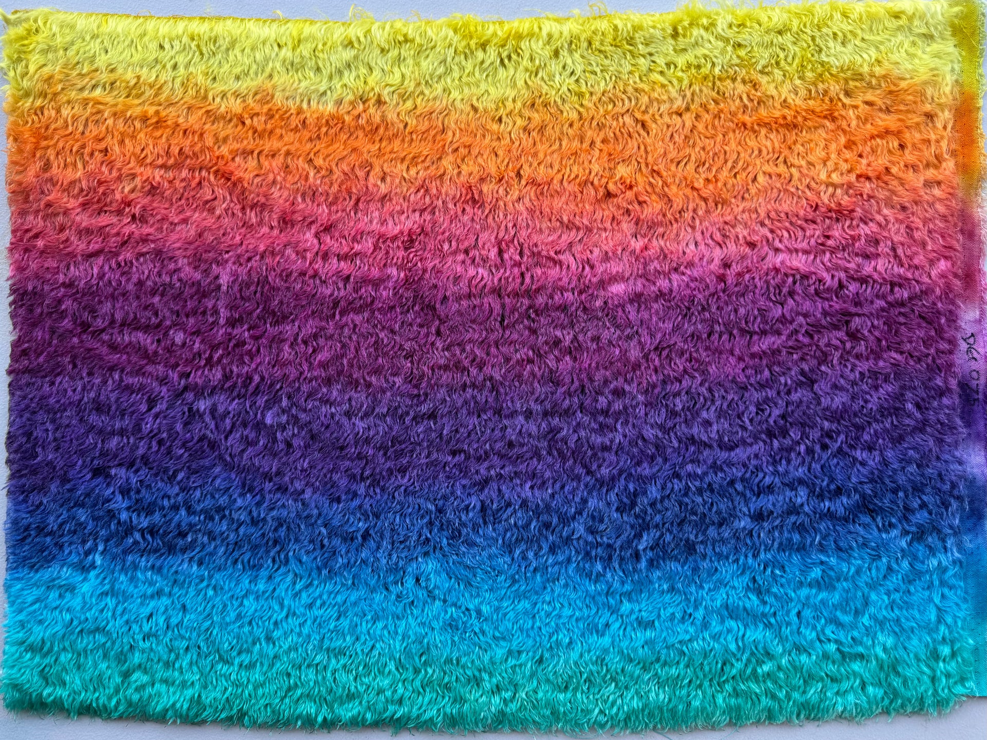 Crimped Mohair/Viscose - Hand Dyed Rainbow Sunset - Fat 1/4m - DEC075