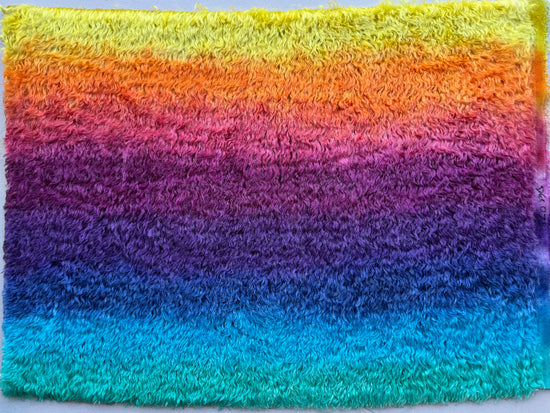 Crimped Mohair/Viscose - Hand Dyed Rainbow Sunset - Fat 1/4m - DEC075