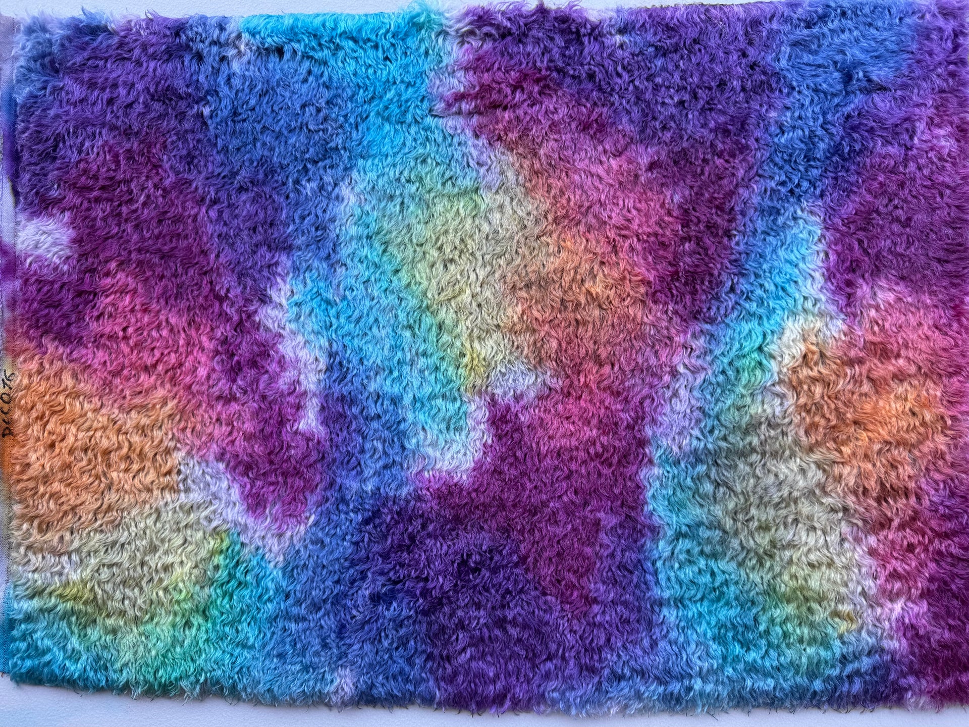 Crimped Mohair/Viscose - Hand Dyed Rainbow Clouds - Fat 1/4m - DEC076