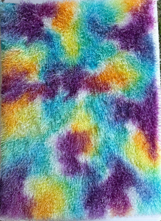 Curlylocks Mohair - Hand Dyed Bright Rainbow - Fat 1/2m - DEC124