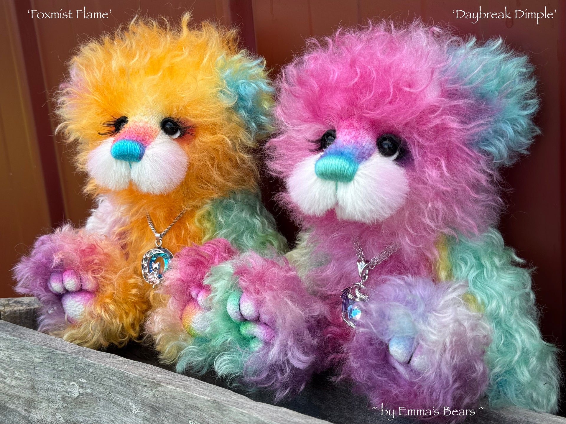 Foxmist Flame - 9" Hand-dyed Mohair Artist Bear by Emma's Bears - OOAK