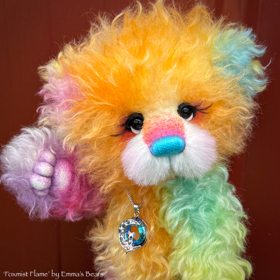 Foxmist Flame - 9" Hand-dyed Mohair Artist Bear by Emma's Bears - OOAK