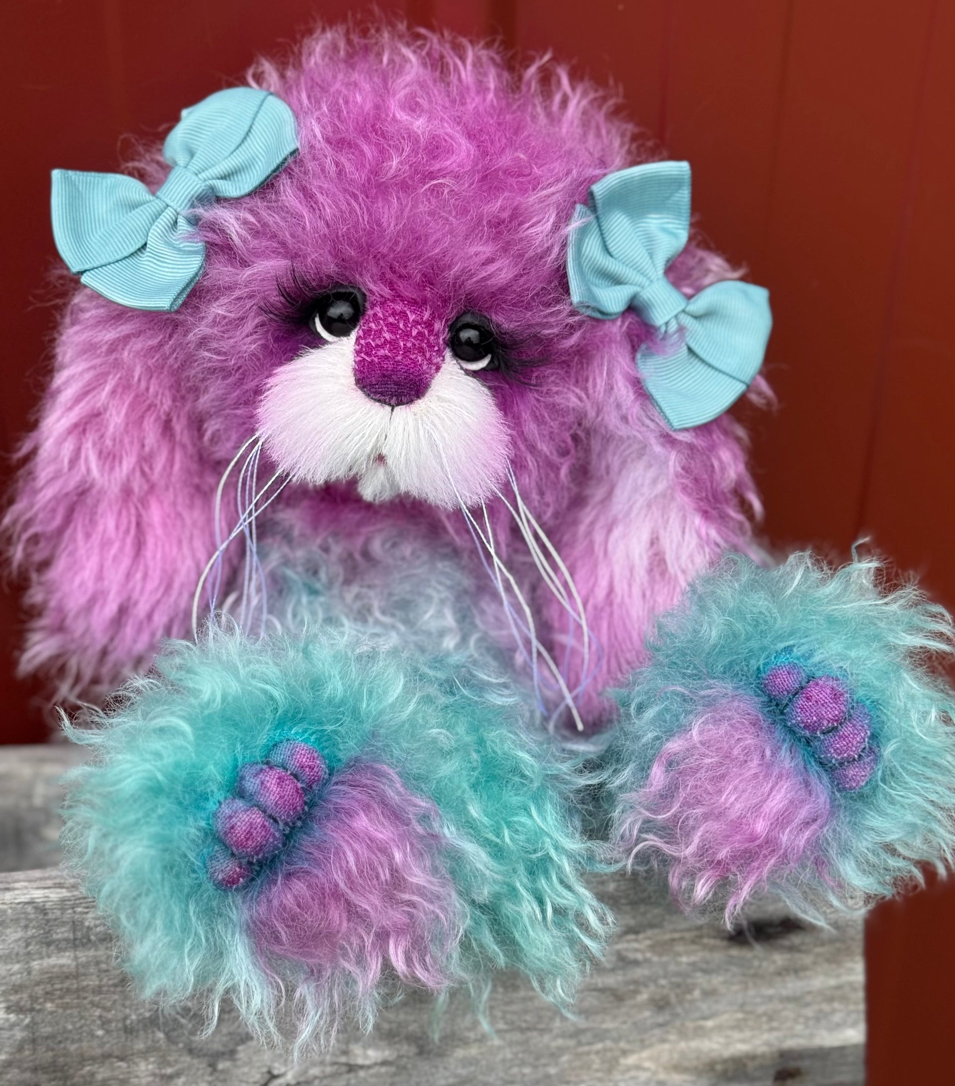 Alexandrite - 12" Hand-Dyed Mohair Bunny by Emma's Bears - OOAK