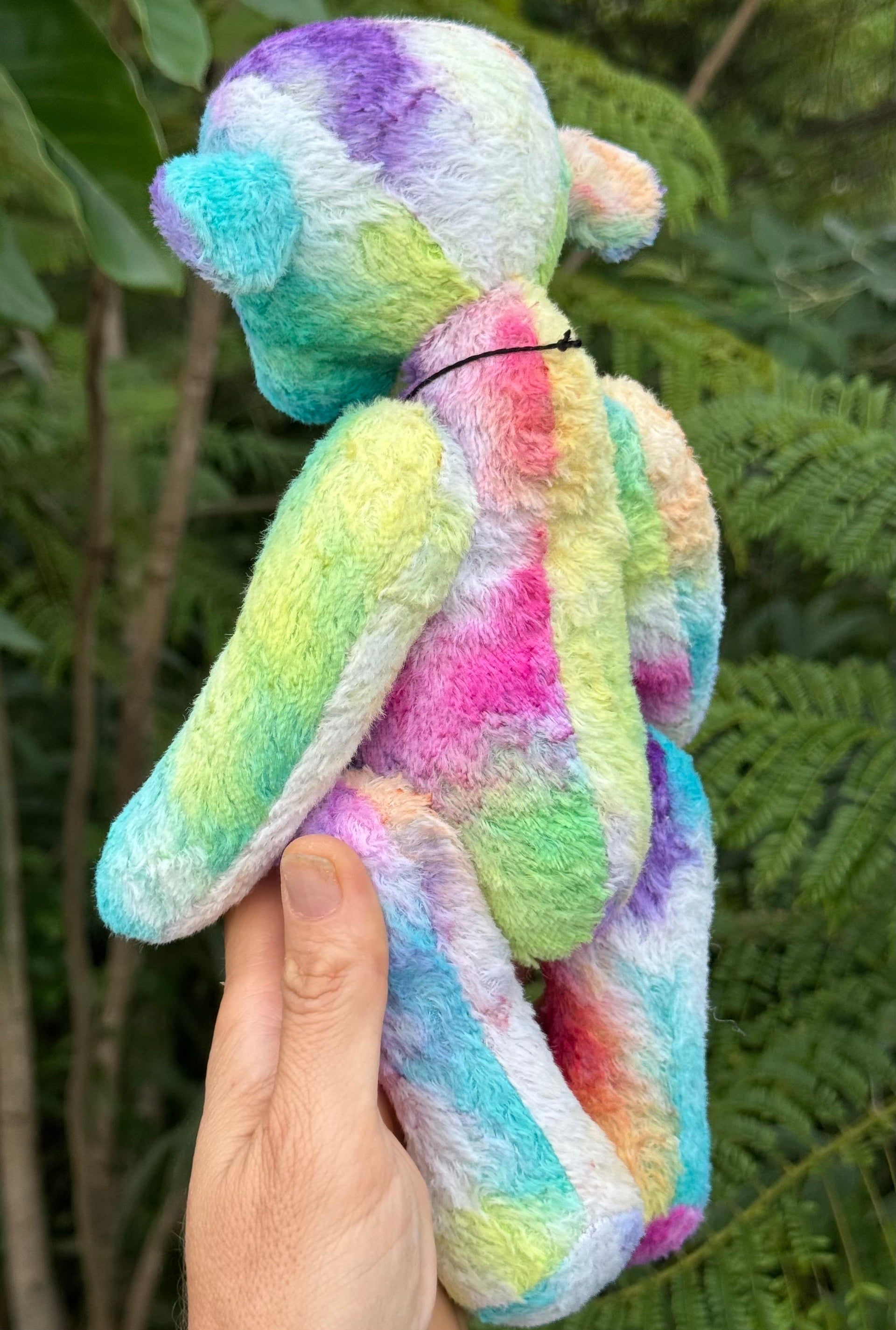 Medley - 10" Hand-dyed Rainbow Viscose artist bear by Emma's Bears - OOAK