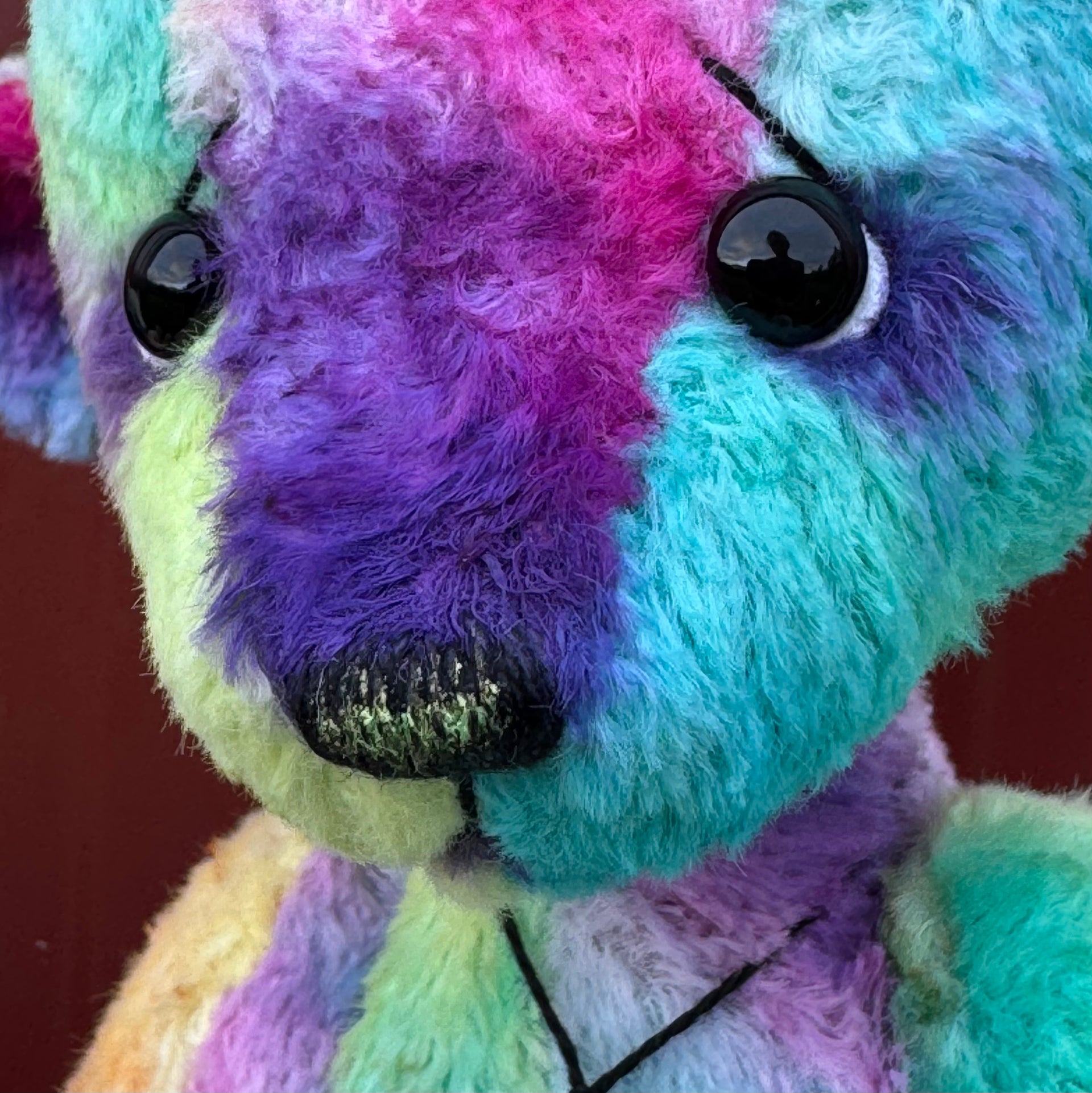 Medley - 10" Hand-dyed Rainbow Viscose artist bear by Emma's Bears - OOAK