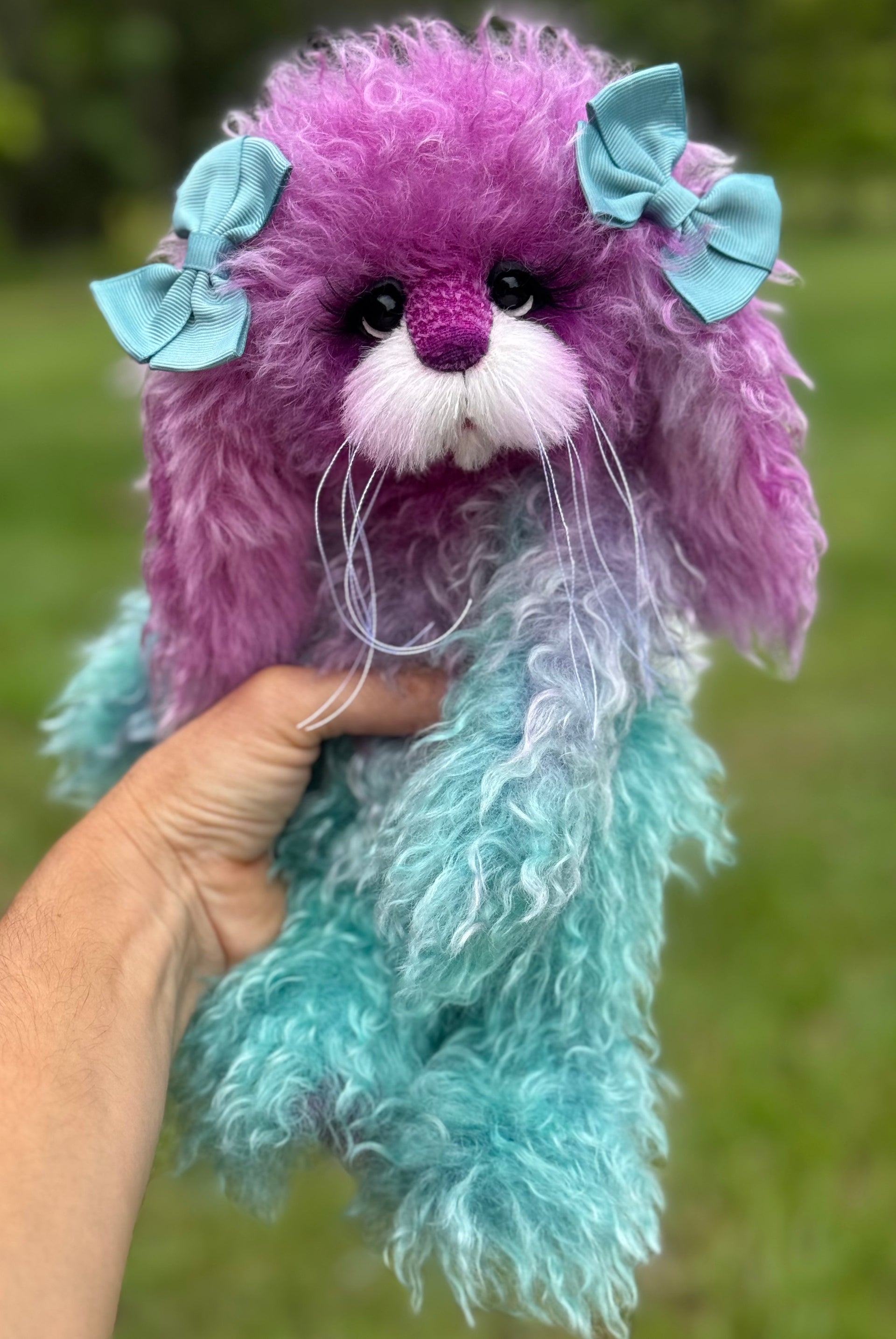 Alexandrite - 12" Hand-Dyed Mohair Bunny by Emma's Bears - OOAK