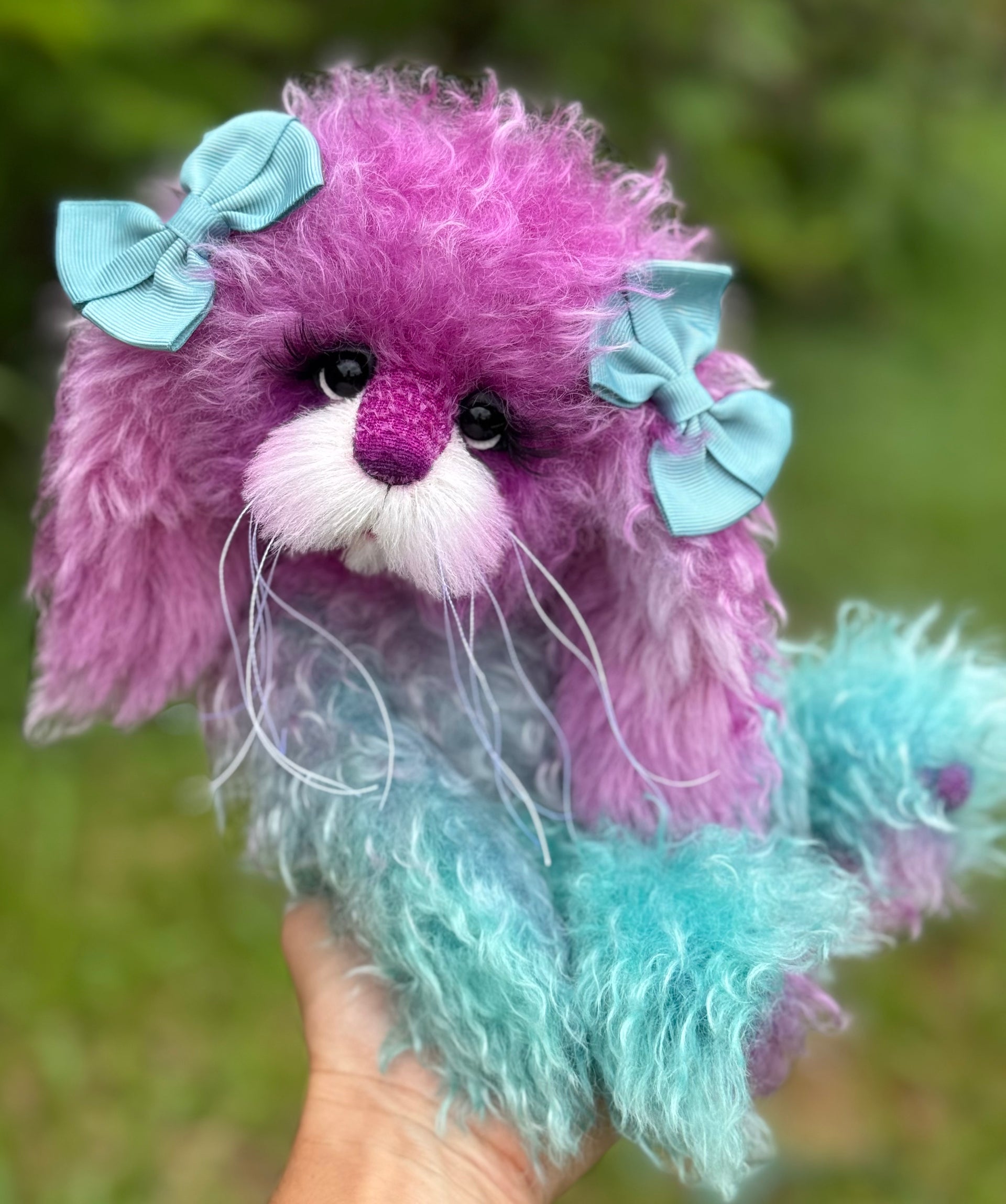 Alexandrite - 12" Hand-Dyed Mohair Bunny by Emma's Bears - OOAK