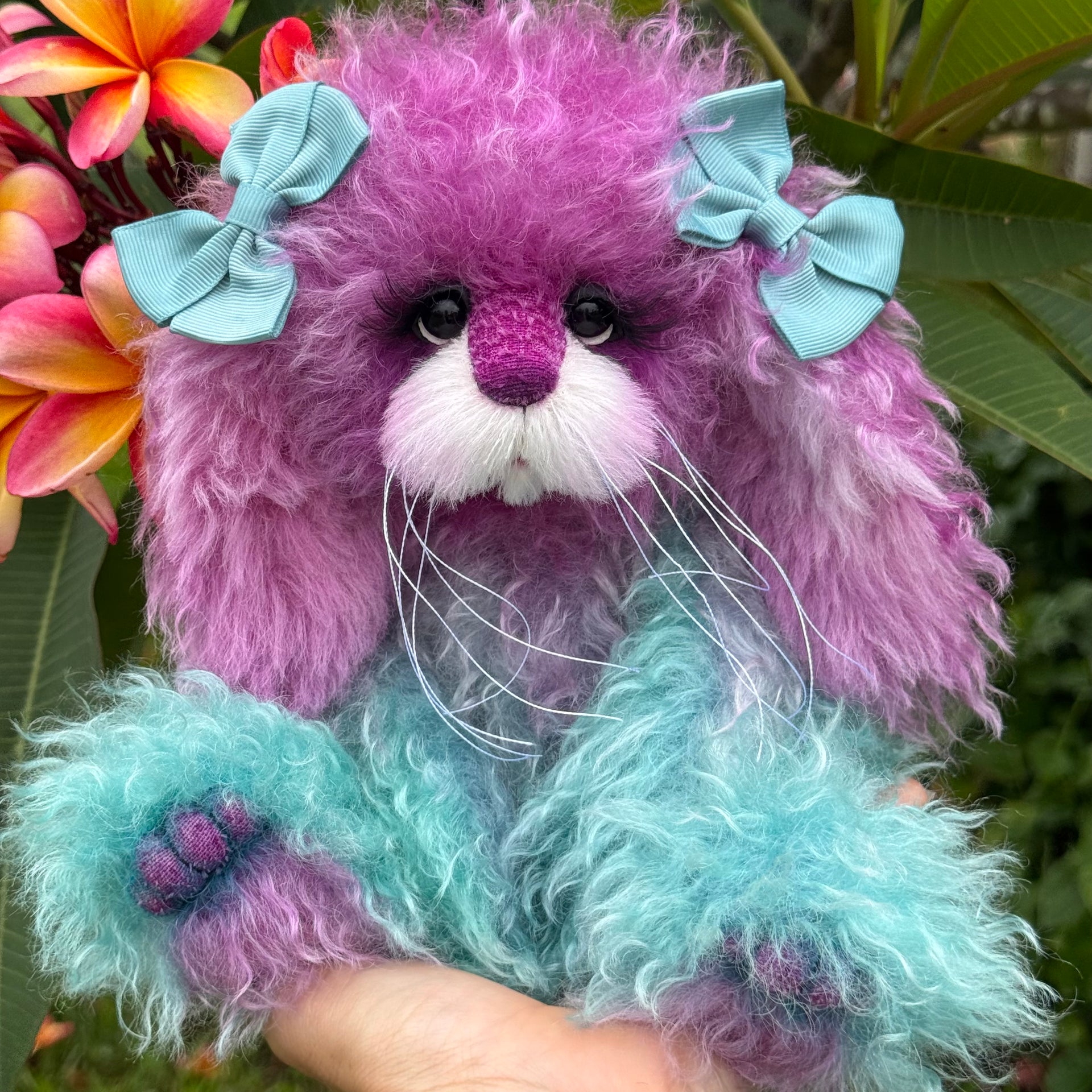 Alexandrite - 12" Hand-Dyed Mohair Bunny by Emma's Bears - OOAK