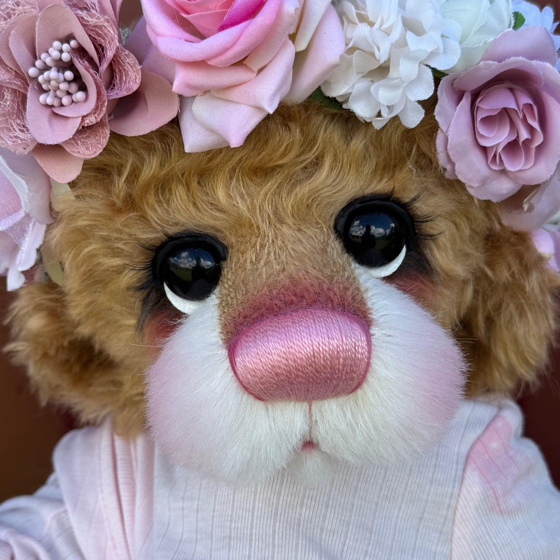 Lilibet Flower - 17" Golden Mohair EASTER Artist Bear by Emma's Bears - OOAK