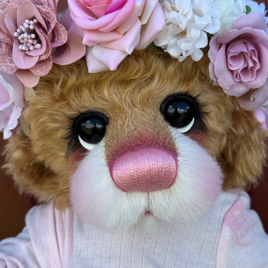 Lilibet Flower - 17" Golden Mohair EASTER Artist Bear by Emma's Bears - OOAK